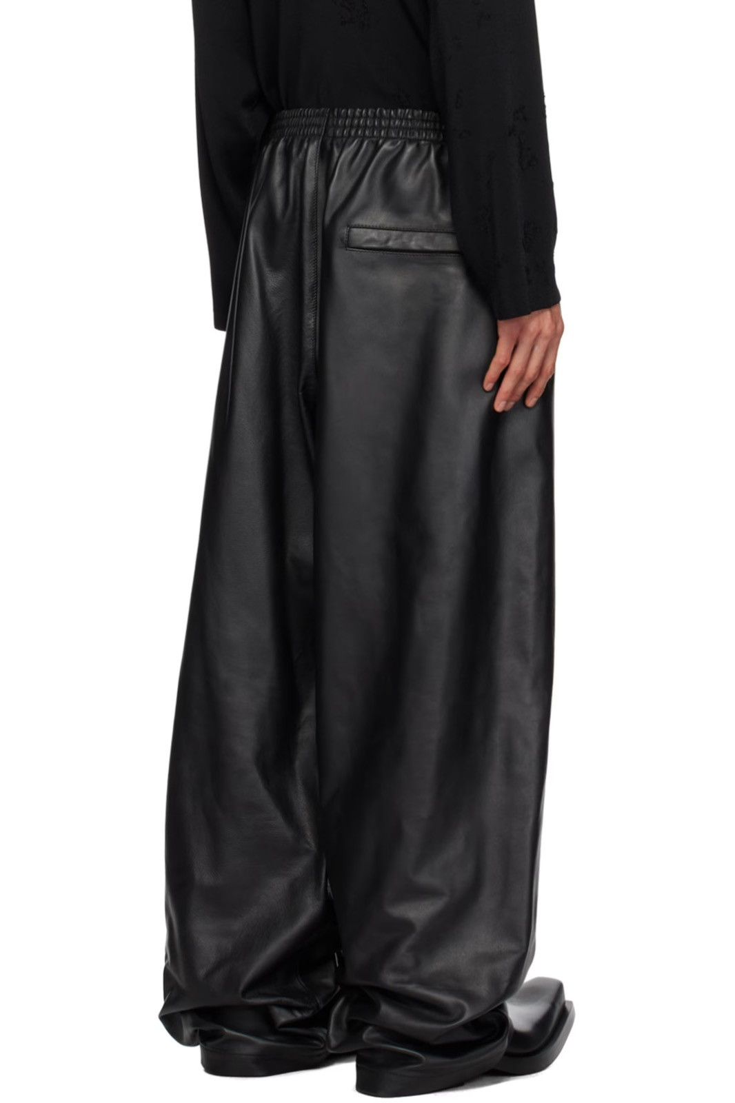 Balenciaga Balenciaga Black 3B Sports Icon Leather Pants Size US 32 / EU 48 - 7 Thumbnail