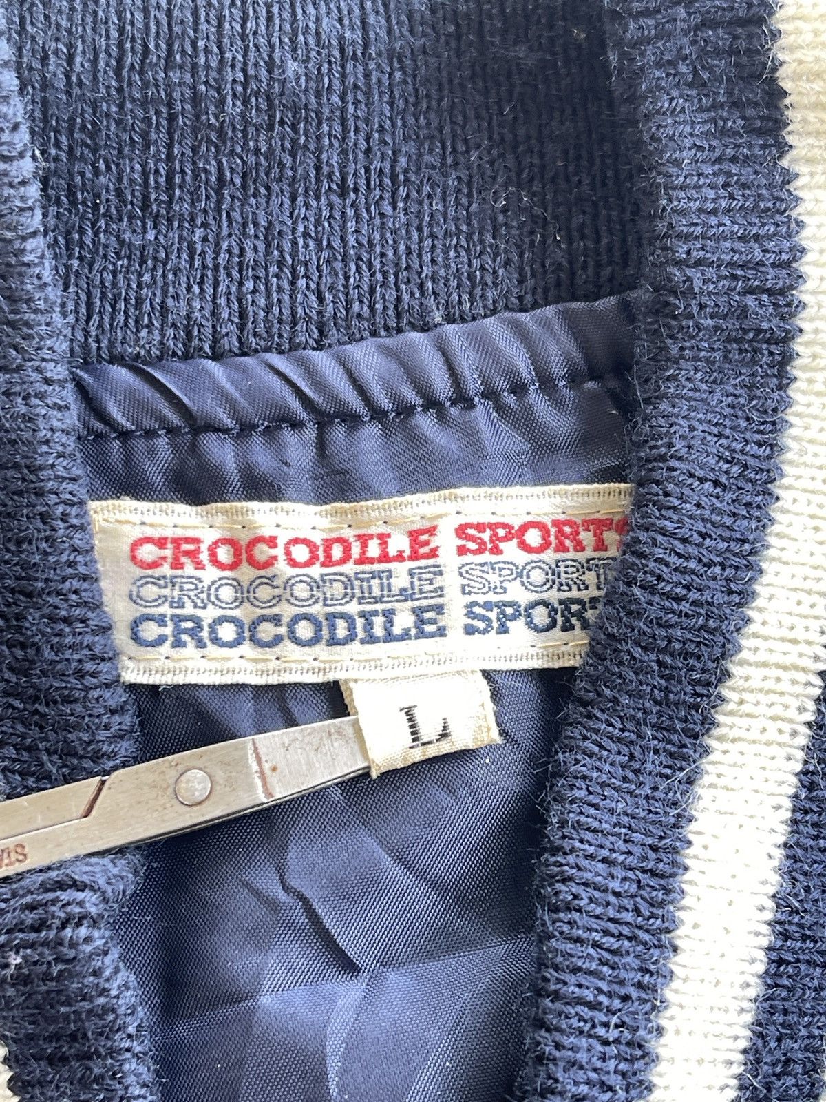 Vintage Vintage Crocodile Wool Varsity Jacket Size US L / EU 52-54 / 3 - 4 Thumbnail
