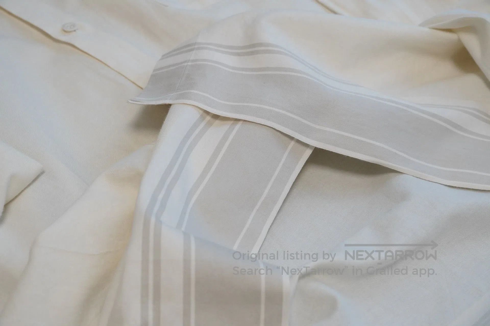 Yohji Yamamoto Yohji Yamamoto 2002SS Striped Cream Shirt. Size US XL / EU 56 / 4 - 7 Thumbnail
