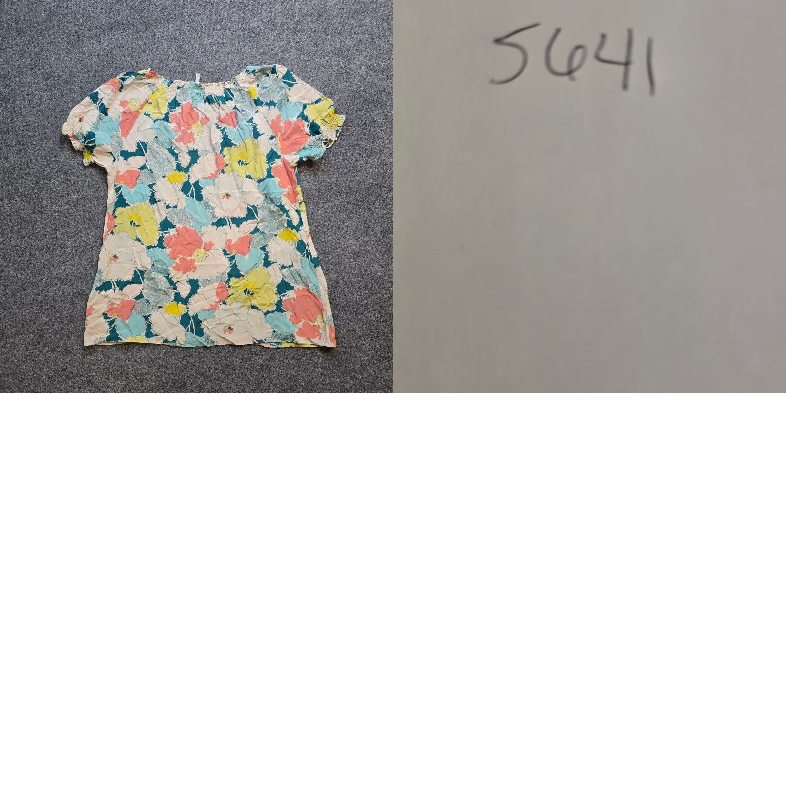 Joie Joie Top Shirt Womens Medium Green Pink Silk Floral Short Sleeve Career Size M / US 6-8 / IT 42-44 - 8 Thumbnail
