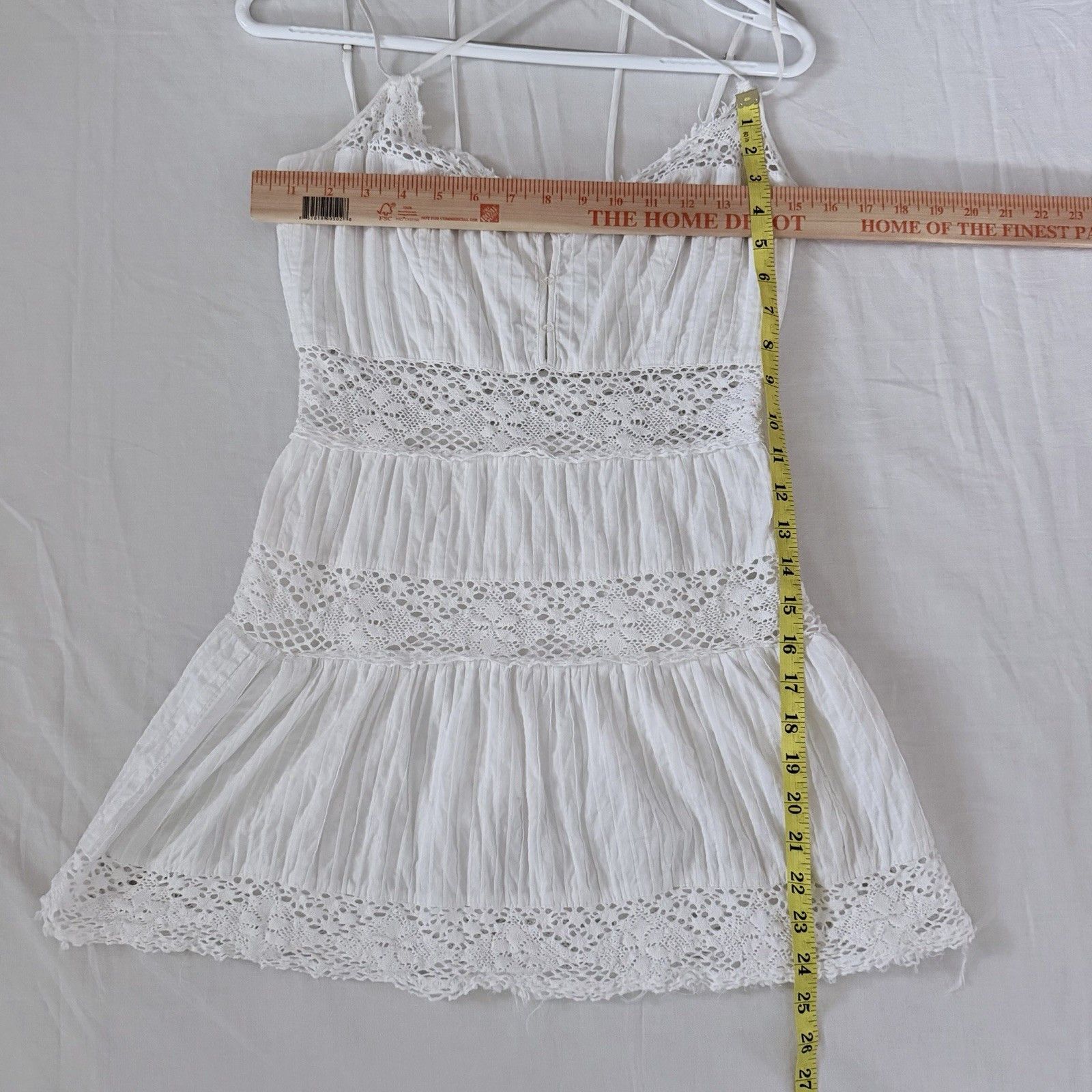 Rebecca Taylor Rebecca Taylor White Crochet Trim Textured Cotton Babydoll Size S / US 4 / IT 40 - 11 Thumbnail