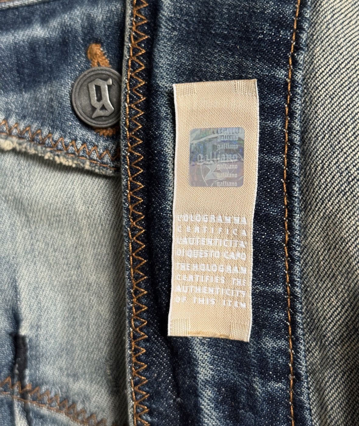 John Galliano Galliano "Cherub & Heraldry" Denim Jacket SS07 Size S / US 4 / IT 40 - 10 Thumbnail