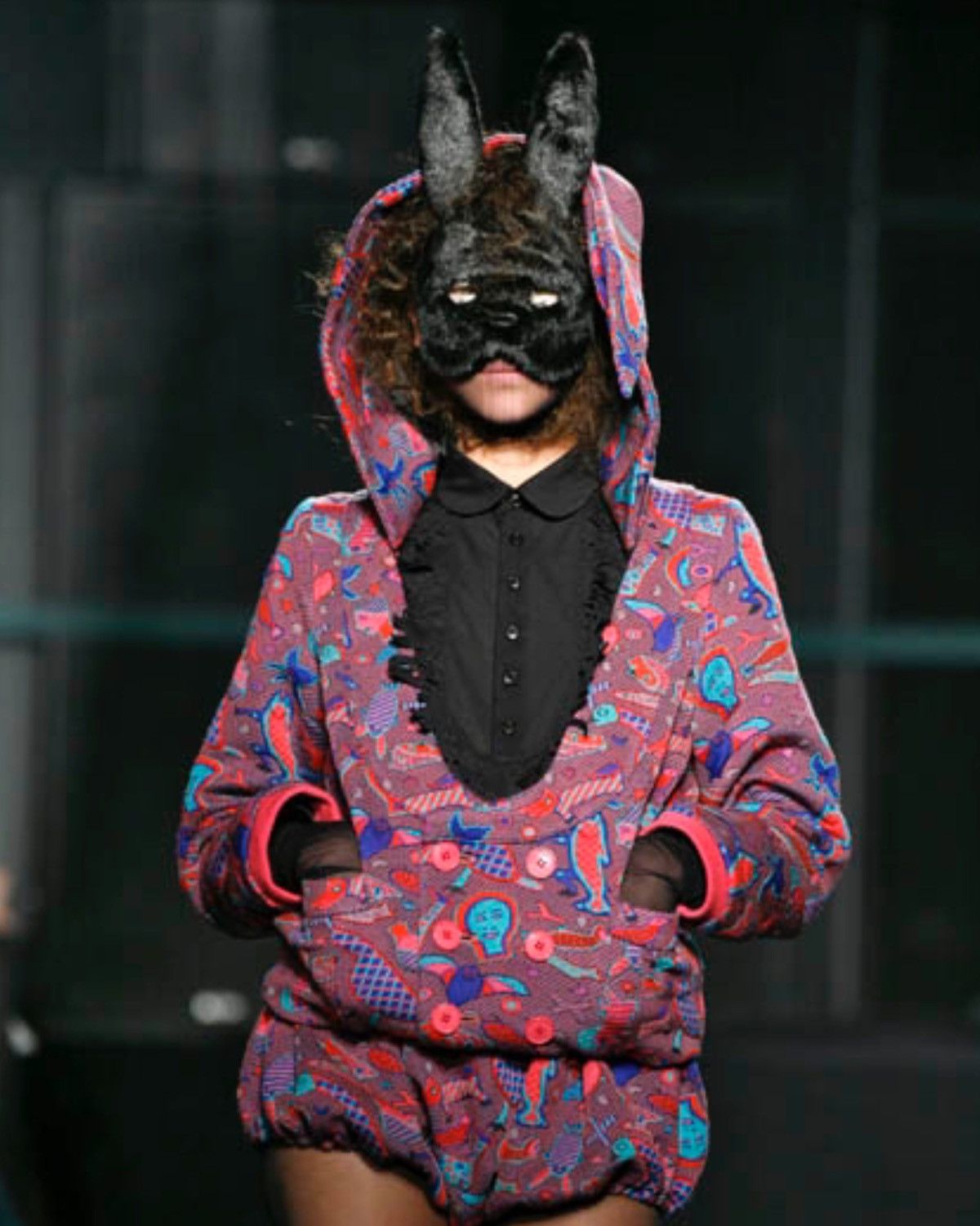 Ne-Net AW2008 NÉ-NET DESIGNED BY KAZUAKI TAKASHIMA RABBIT MASK HOOD Size M / US 6-8 / IT 42-44 - 2 Thumbnail