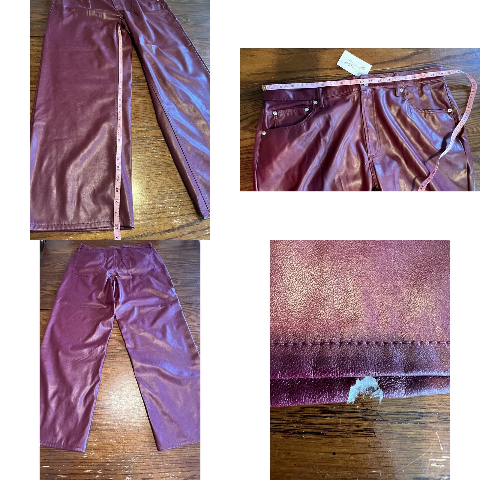 Vintage VINTAGE Universal Thread Womens Mid Rise 90s Faux Leather Pants Magenta 16R NWT Women's Pants Size 38" / US 16 / IT 52 - 8 Thumbnail