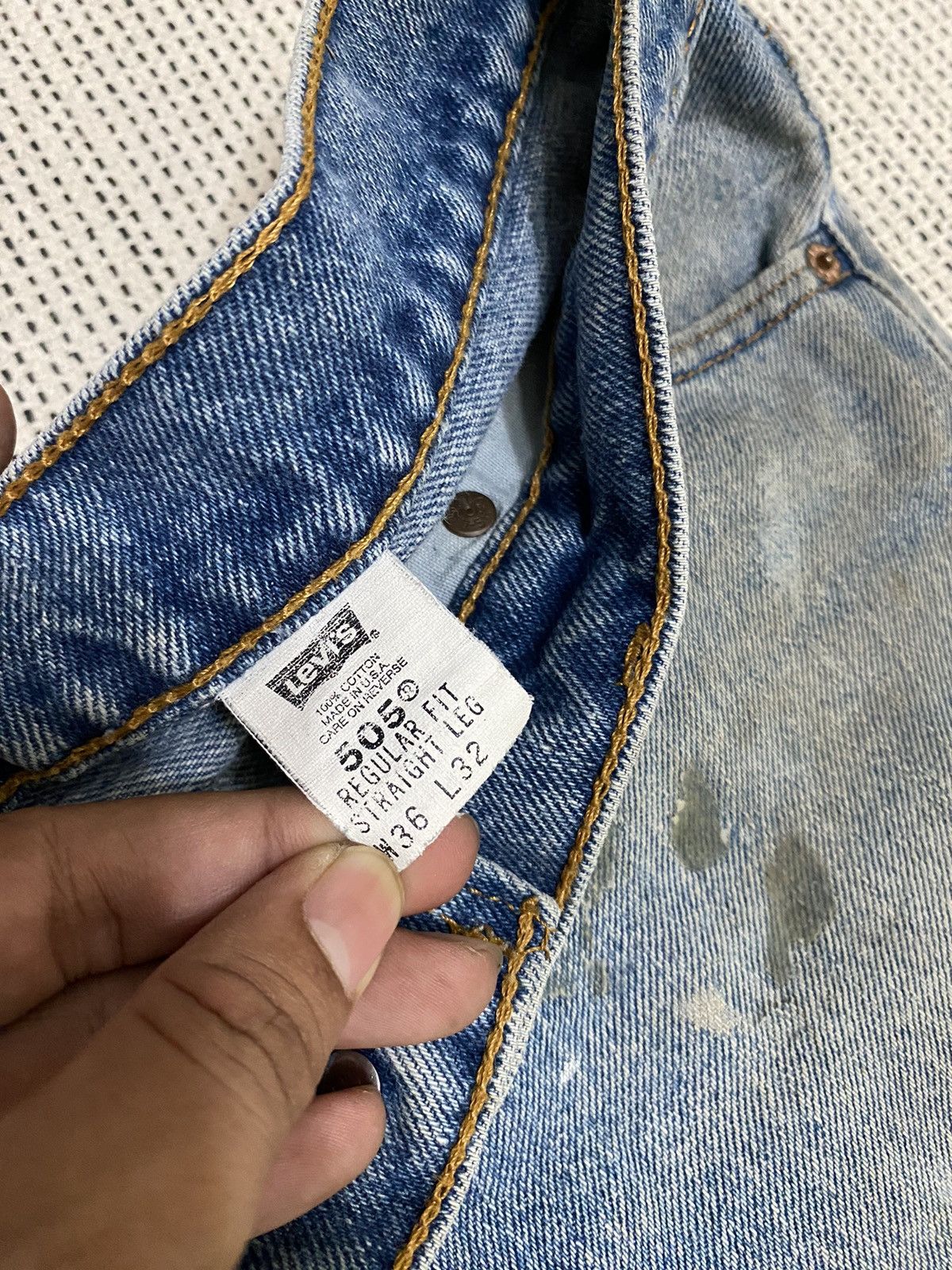 Levi's × Vintage Vintage 90s levis 505 regular fit straight leg distressed Size US 36 / EU 52 - 8 Thumbnail