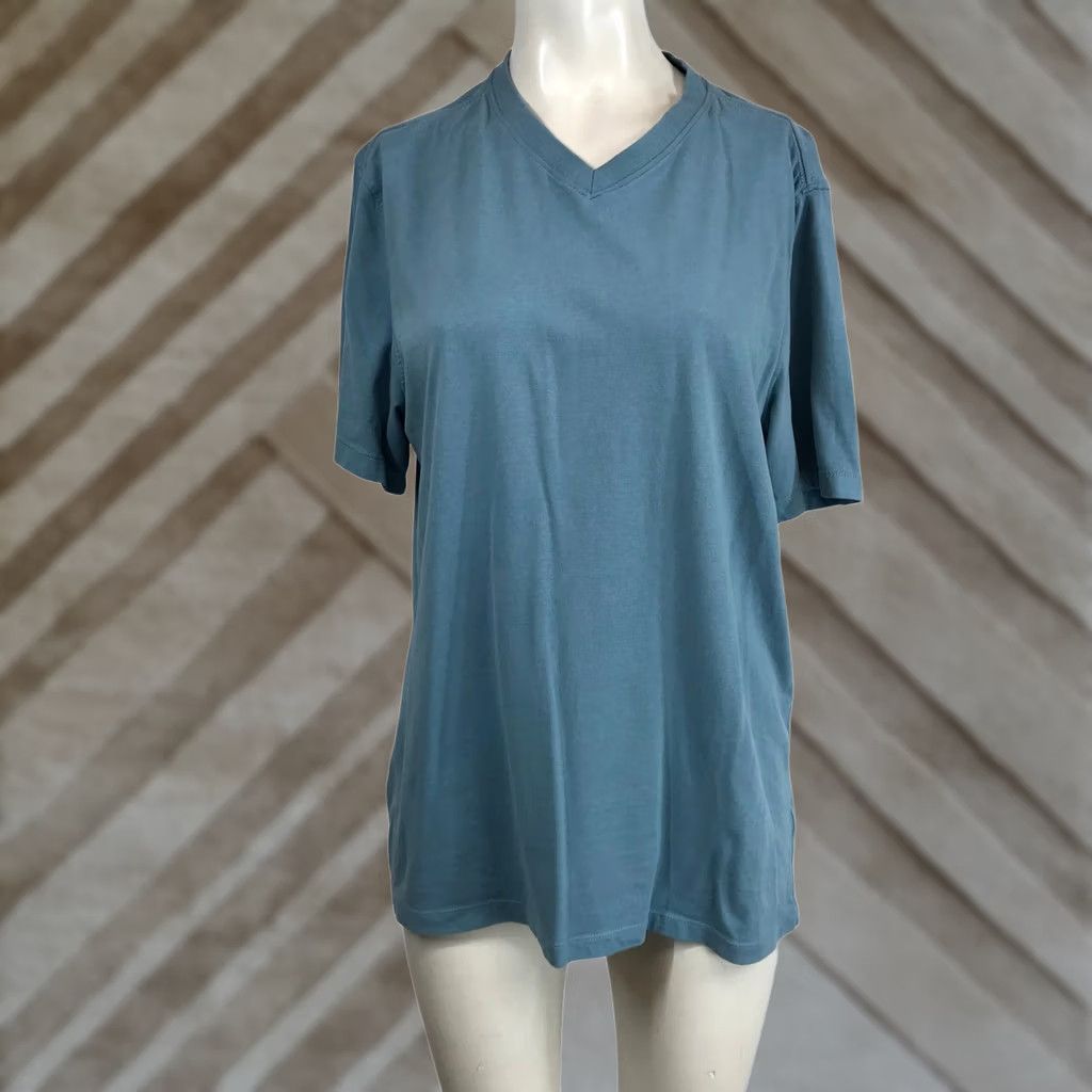 Vintage Horny Toad T-Shirt Women's V-Neck Short Sleeve Organic Cotton Blue Small Size S / US 4 / IT 40 - 1 Thumbnail