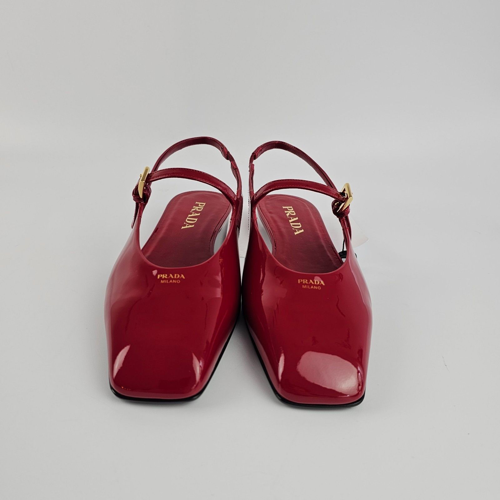 Prada PRADA Red Patent Leather Slingback Ballerinas New & Authent Size US 7 / IT 37 - 3 Thumbnail