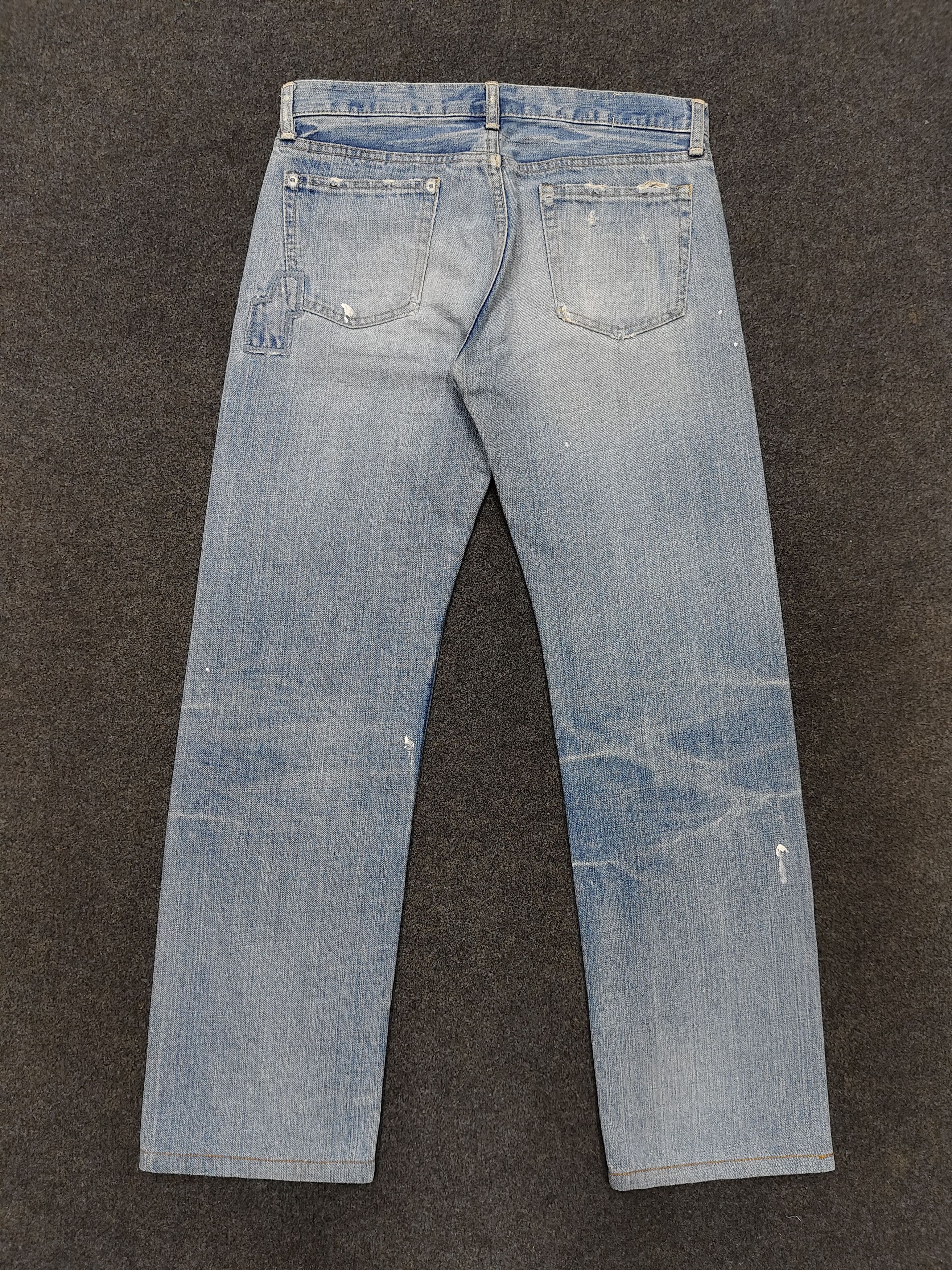 Japanese Brand Domigo Japan- Hand Aged Indigo Distressed Pacthwork Jeans Size US 30 / EU 46 - 3 Thumbnail