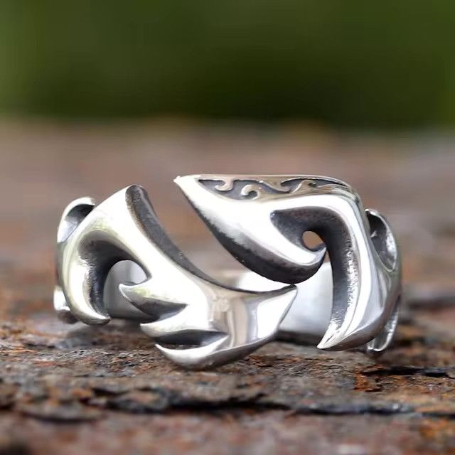 Jewelry Flame Retro Hip Hop Rings Size ONE SIZE - 7 Thumbnail