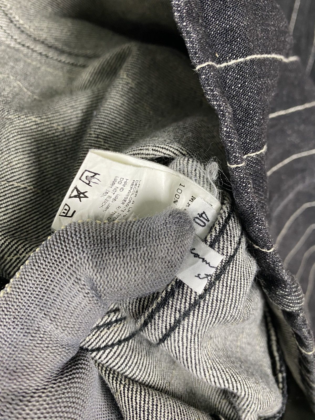 ADAM ET ROPE ADAM ET ROPÉ Black Pinstripe Denim Jacket Vintage Workwear Size US S / EU 44-46 / 1 - 14 Thumbnail