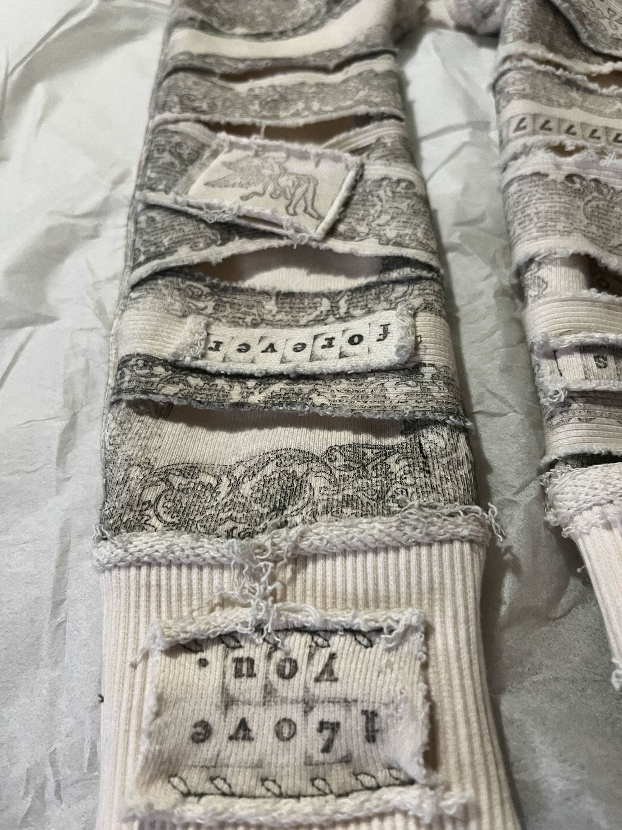 Designer × Japanese Brand stanped bandage gloves (beige) Size ONE SIZE - 4 Thumbnail