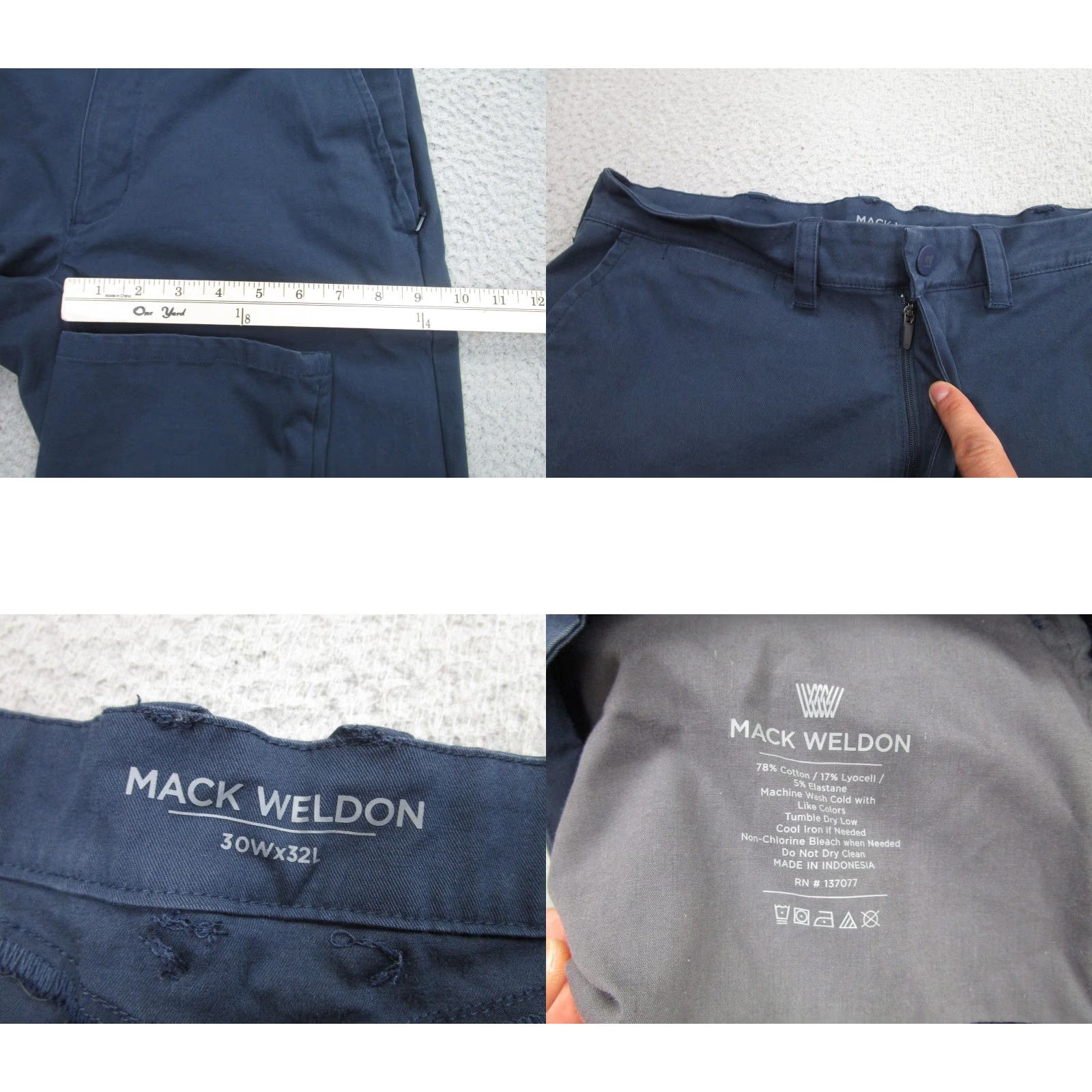 Vintage VINTAGE Mack Weldon Mens Pants 30x32 Casual Chino Slim Fit Blue Cotton Spandex Travel Size US 30 / EU 46 - 8 Thumbnail