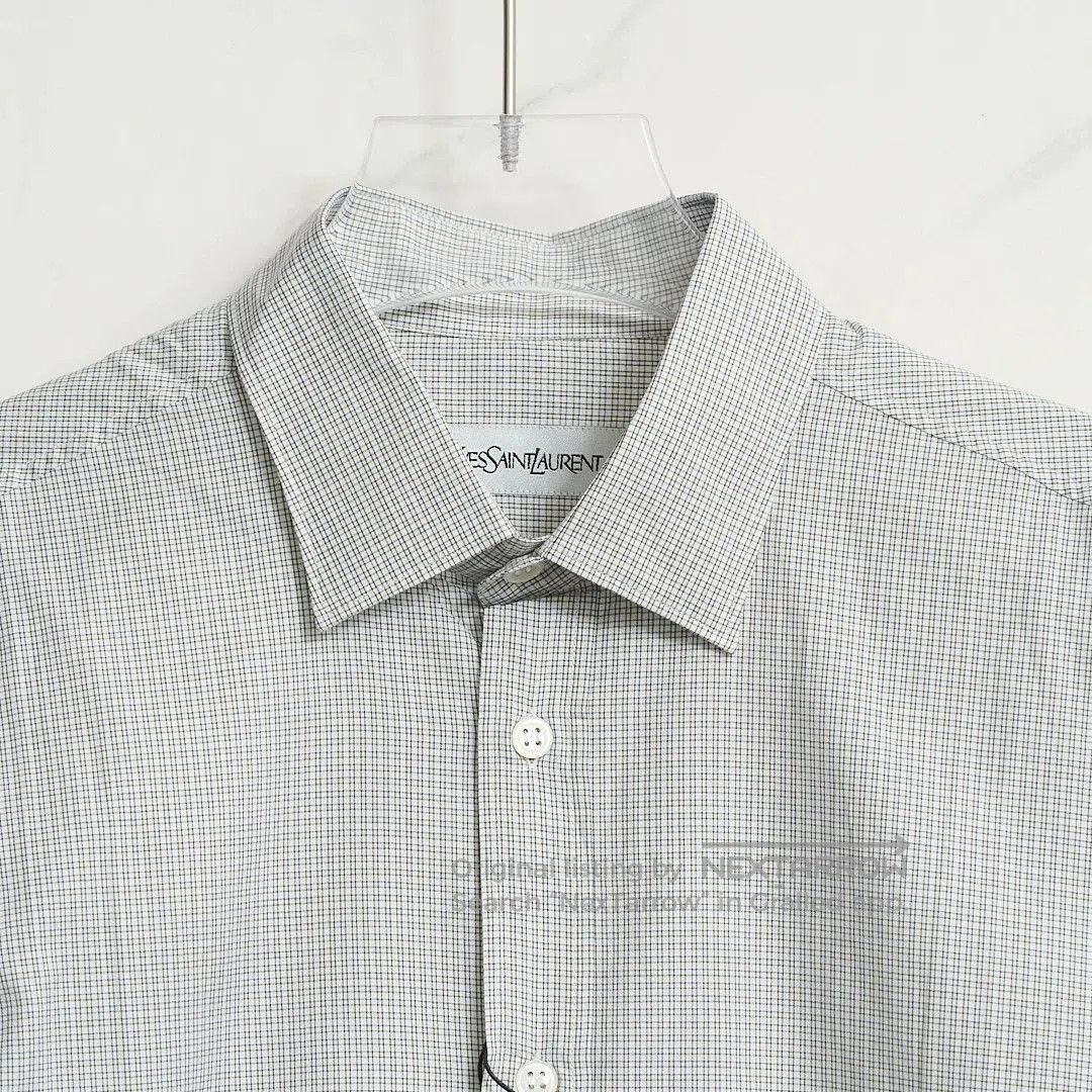 Saint Laurent Paris Saint Laurent Men's Logo Plaid Shirt. Size US M / EU 48-50 / 2 - 2 Thumbnail