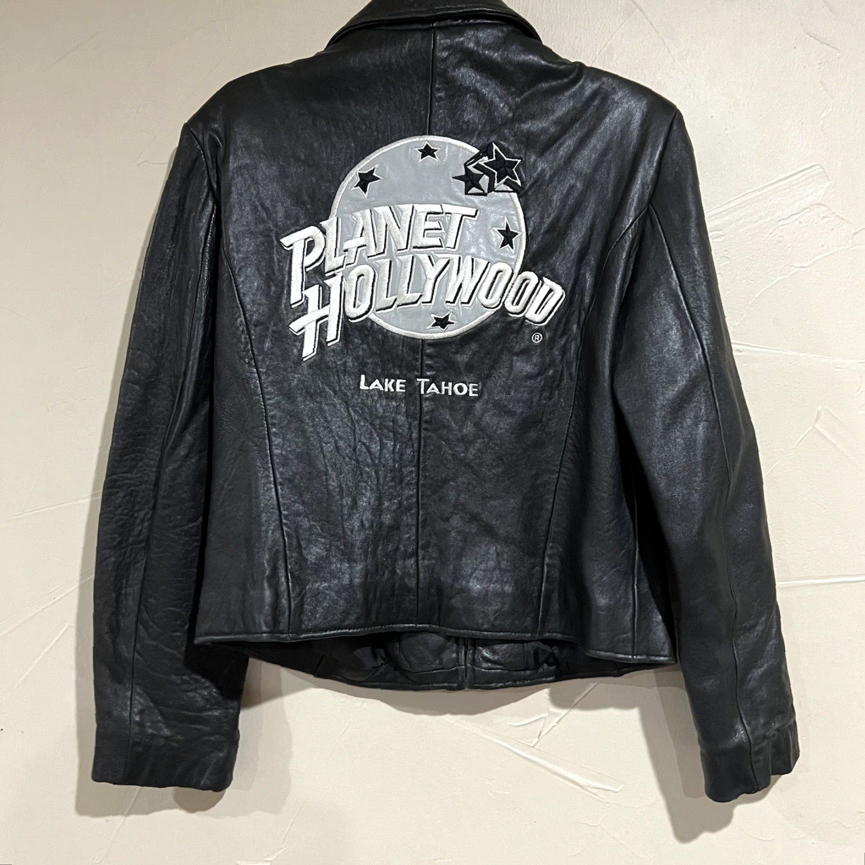 Planet Hollywood VINTAGE Planet Hollywood Leather Jacket Women’s Large Black Motorcycle Jacket Womens Size L / US 10 / IT 46 - 7 Thumbnail