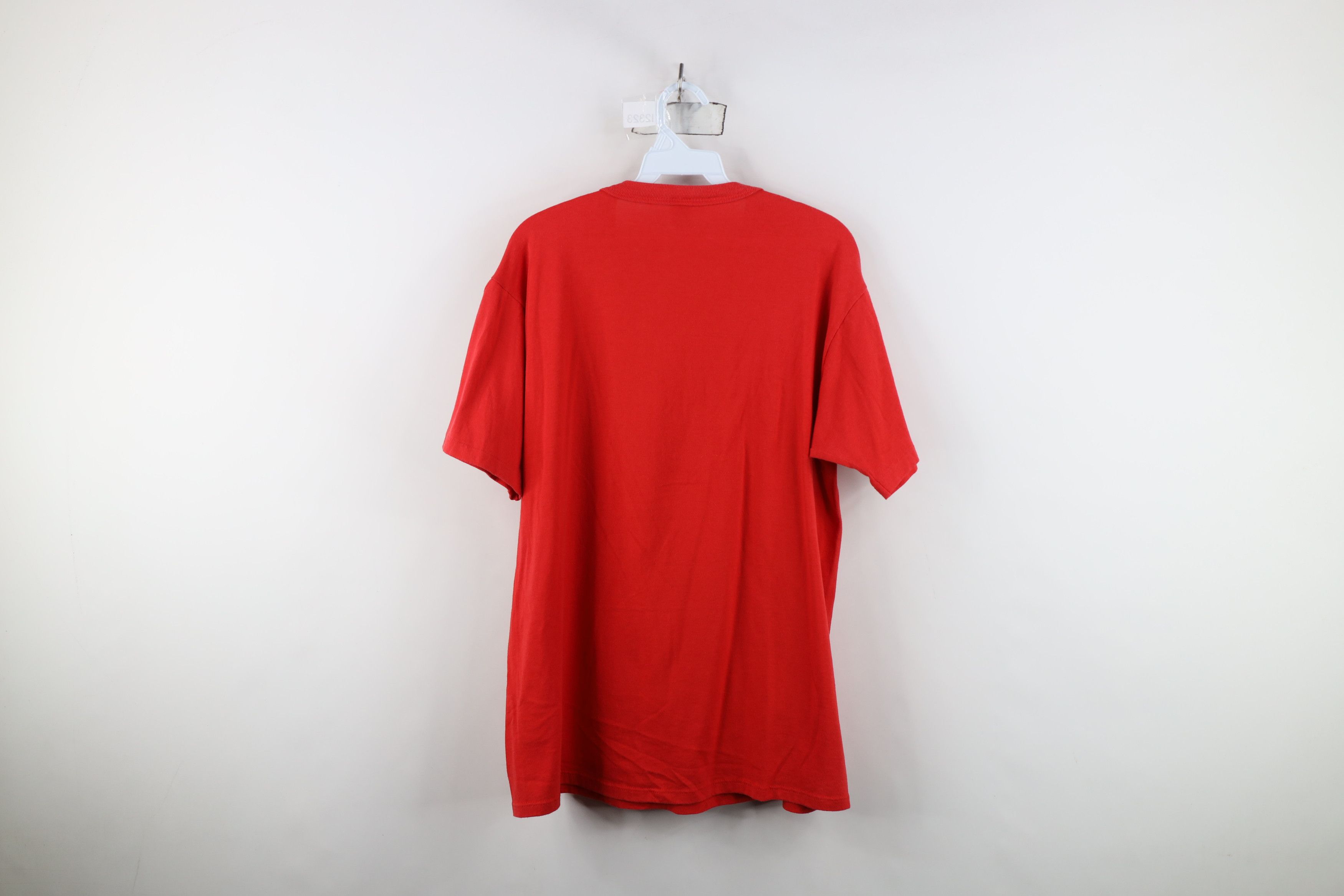 Russell Athletic Vintage 80s 90s Russell Athletic Blank Knit T-Shirt Red USA Size US L / EU 52-54 / 3 - 9 Thumbnail