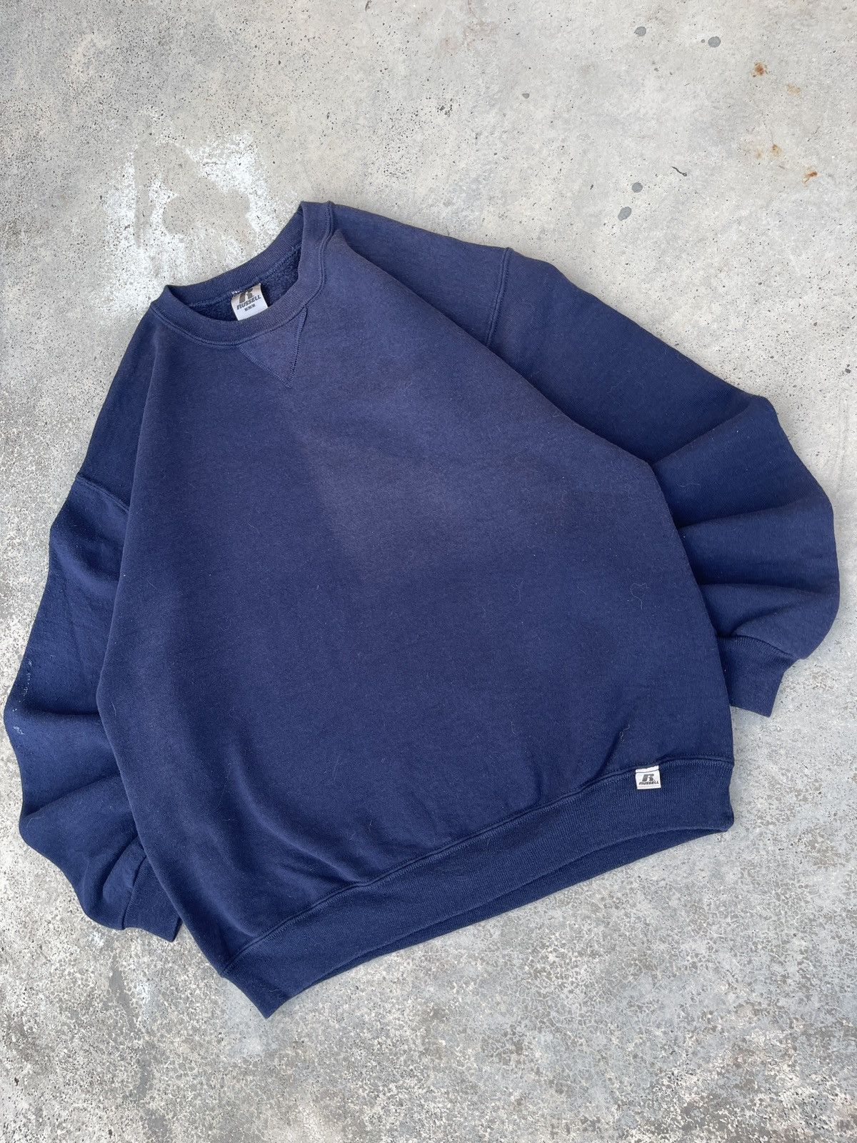 Russell Athletic × Vintage Vintage 90s Faded Russell Athletic Blank Hoodie Size US L / EU 52-54 / 3 - 2 Thumbnail