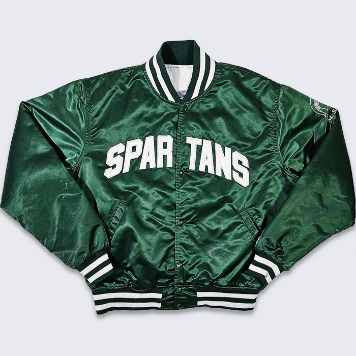Vintage Starter Bomber Jacket Coat Satin Blue Mens La