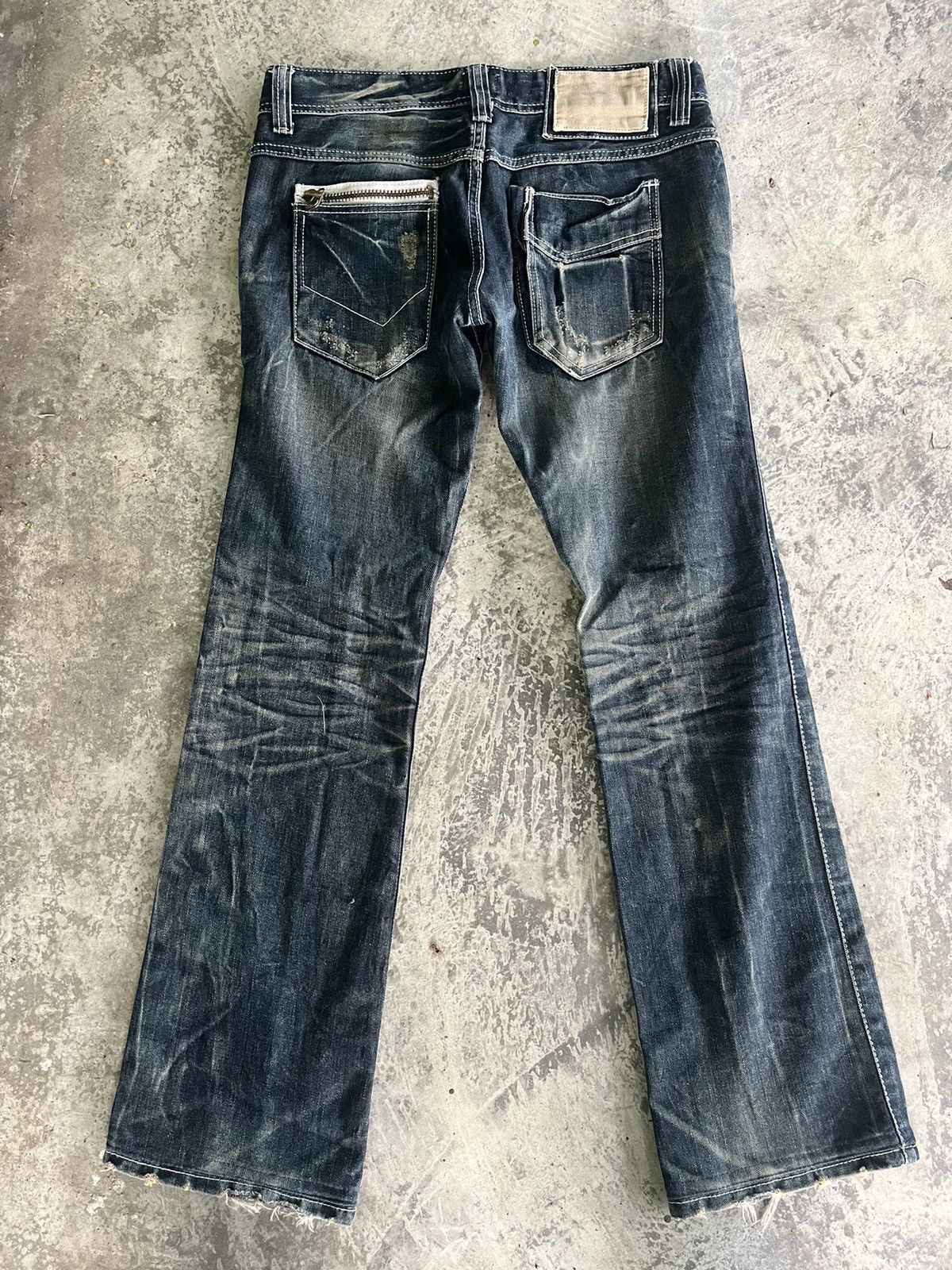 If Six Was Nine × Japanese Brand × Vintage Flare Mudwash Crazy Denim Size US 33 - 14 Thumbnail