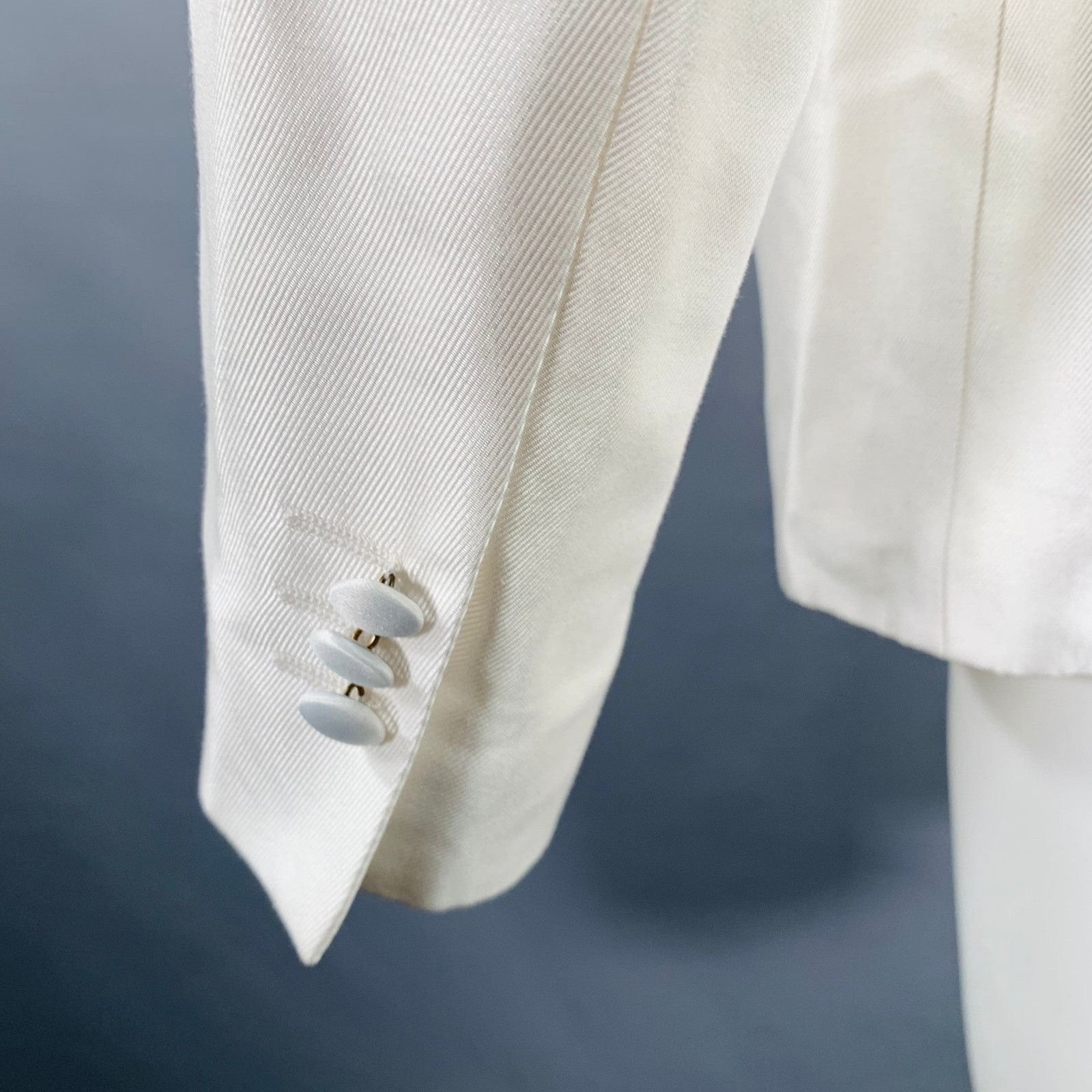 Just Cavalli Size 38 White Beige Sequined Peak Lapel Sport Coat Size 38R - 5 Thumbnail