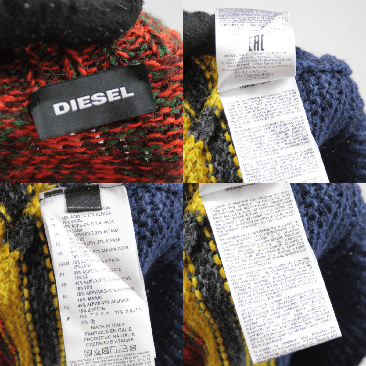 Diesel Wool Alpaca Knit Size US XXL / EU 58 / 5 - 9 Thumbnail