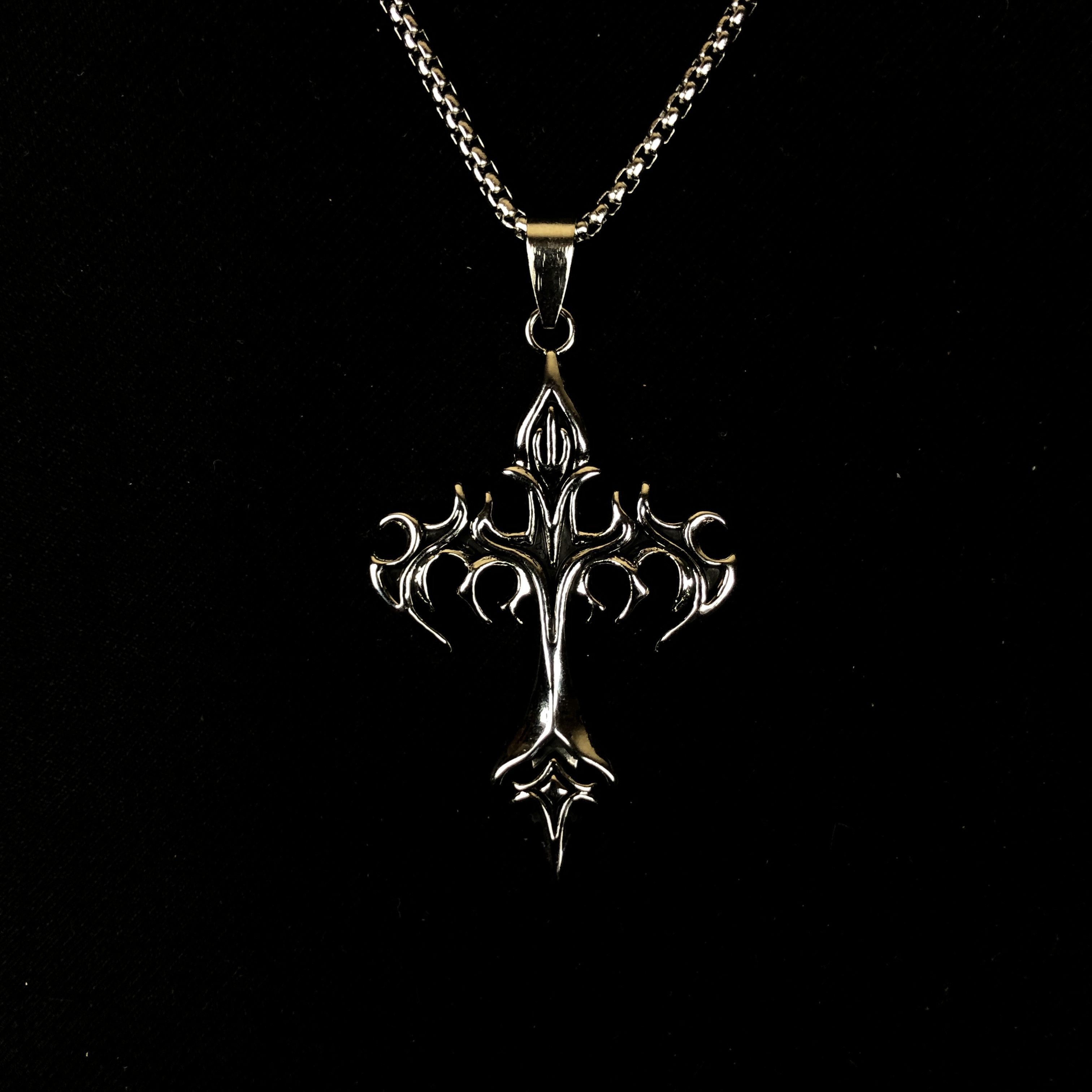 Jewelry Gothic Cross Necklace Punk chain Size ONE SIZE - 6 Thumbnail
