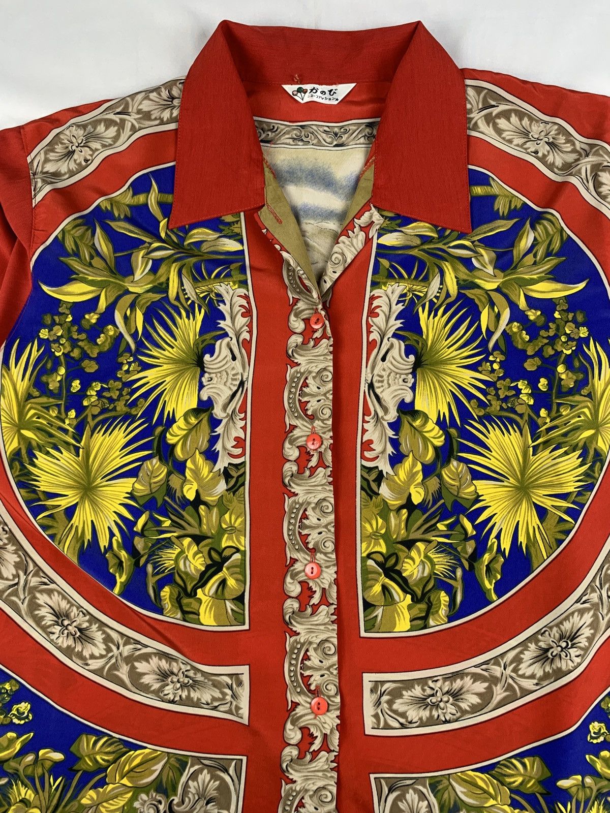 Japanese Brand 1990s Kanobi Japan Flower Elephant Art Graphic Silk Shirt Size M / US 6-8 / IT 42-44 - 5 Thumbnail