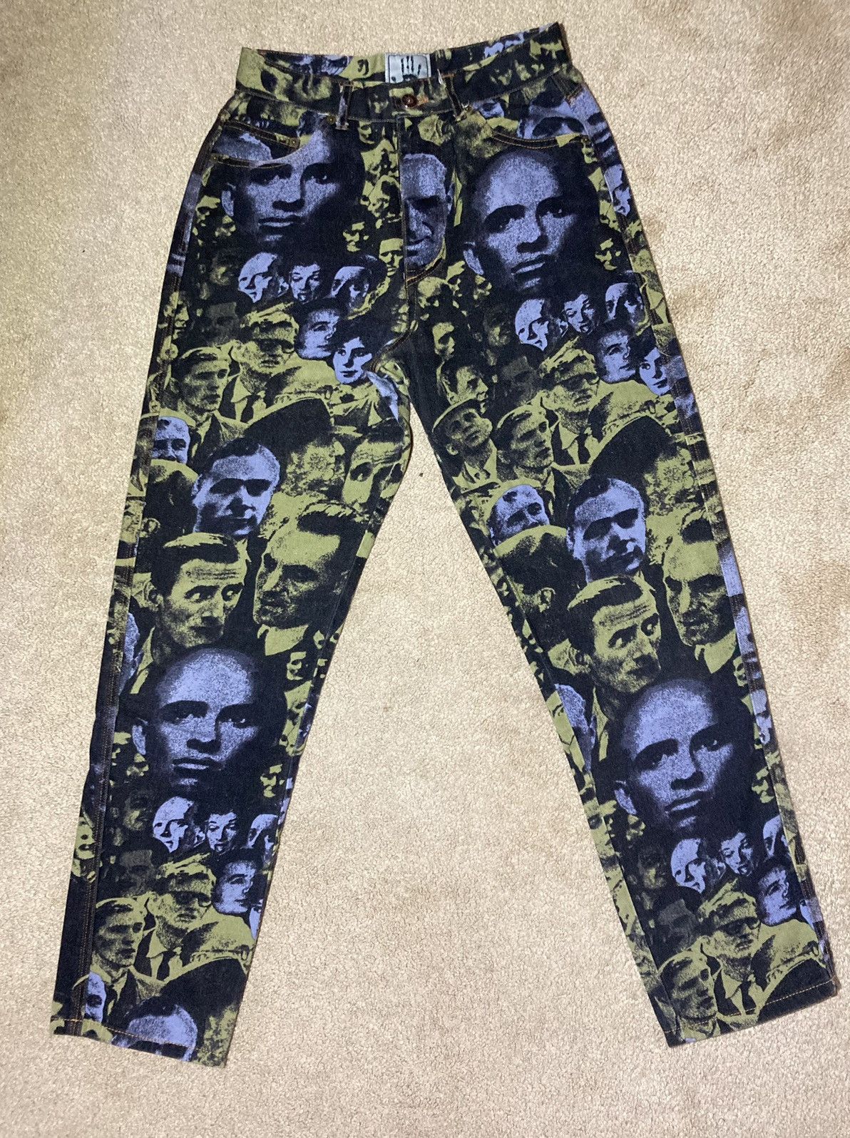 Jean Paul Gaultier SS93 Jean Paul Gaultier Face Jeans Writer Purple 1993 90s Size US 29 - 2 Thumbnail