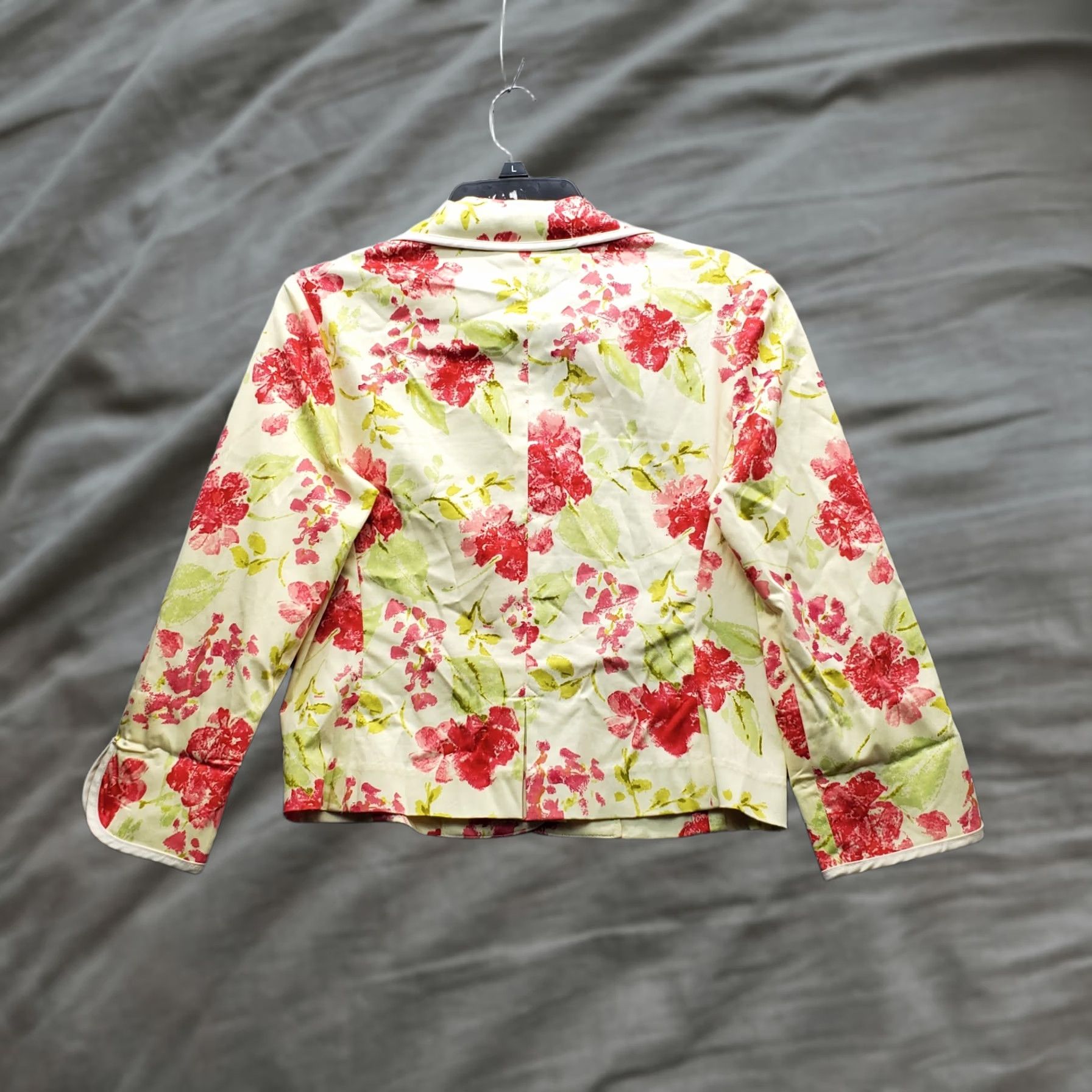 Apt. 9 Apt.9 Blazer Womens Size 6 Multicolor Floral Peak Lapel 3 Button Formal Long Sleeve Jacket Relaxed Fit - Womens Size M / US 6-8 / IT 42-44 - 1 Thumbnail