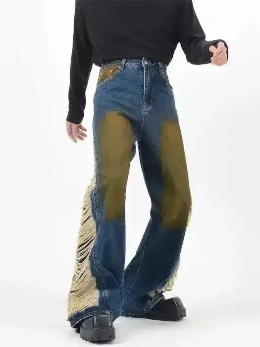 Japanese Brand Ripped Stacked Baggy Jeans Size US 30 / EU 46 - 4 Thumbnail