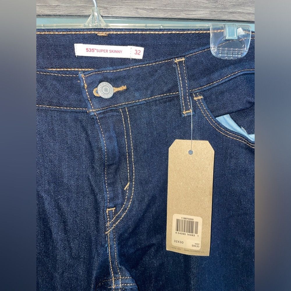 Levi's Levi’s blue mid rise 535 super skinny jeans Size 32" / US 10 / IT 46 - 2 Thumbnail