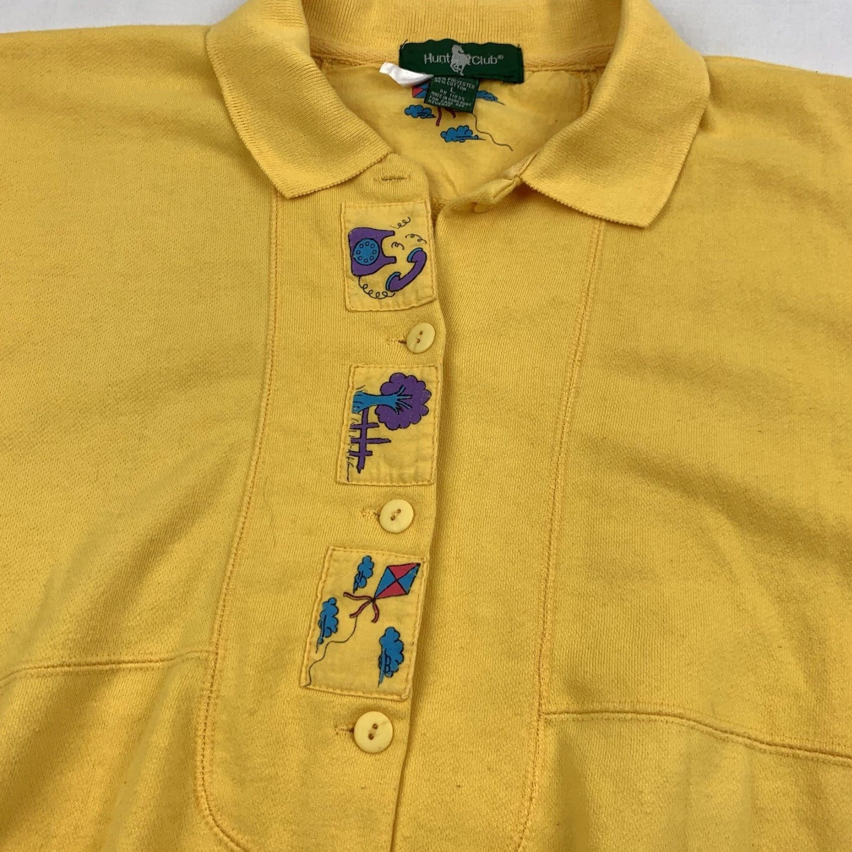 Vintage VINTAGE Hunt Club Shirt Womens Large Yellow Collared Button Up 90s Fun Outdoors Mens? Size L / US 10 / IT 46 - 2 Thumbnail
