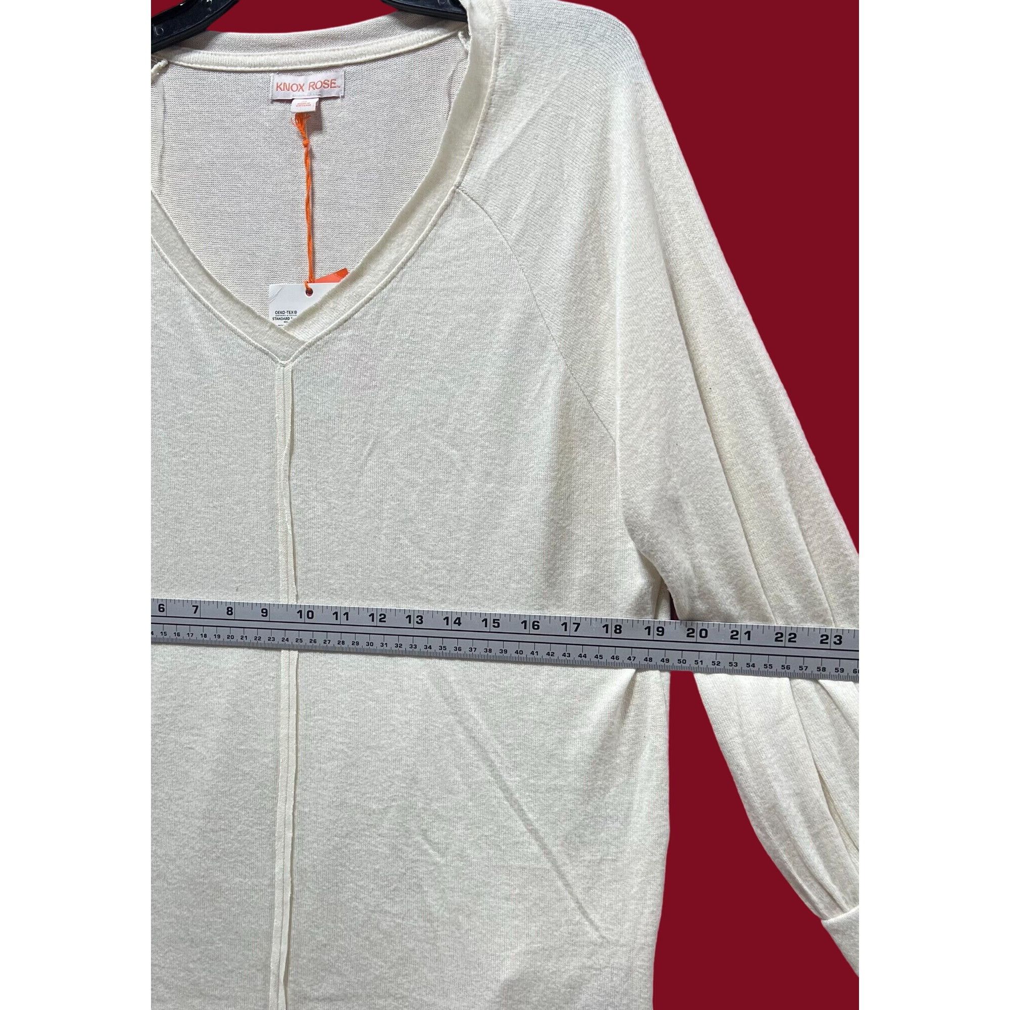 Other Knox Rose - Women's Blouse Knit Pullover Long Sleeve V-Neck Size M / US 6-8 / IT 42-44 - 3 Thumbnail