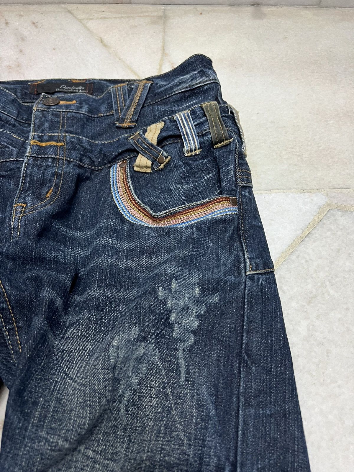 If Six Was Nine × Japanese Brand 🌈DOUBLE WAIST🌈VINTAGE DOMINATE HANDCRAFTED WASHED JEANS Size US 31 - 5 Thumbnail