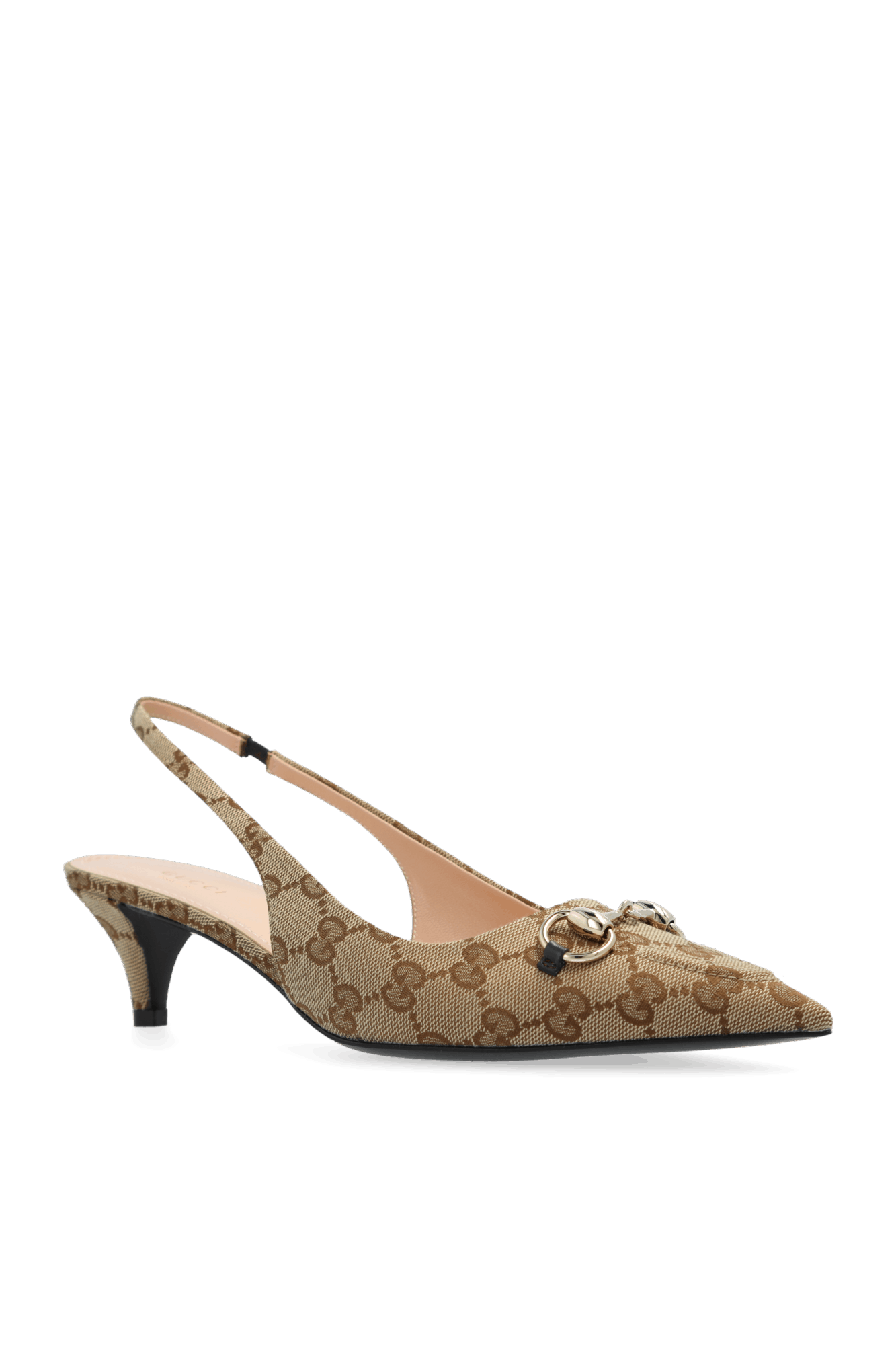 Gucci oc11z0526 Women's Slingback Pumps in Beige Size US 9.5 / IT 39.5 - 4 Thumbnail