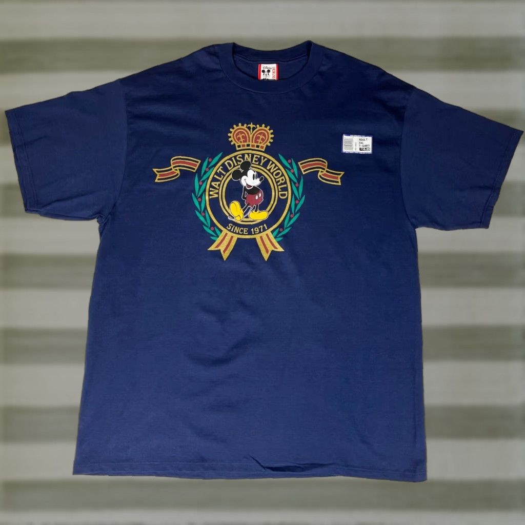 Vintage VINTAGE Disney Designs T-Shirt 2XL Mens Mickey Mouse Disney World Blue Cotton Crew Neck Short Sleeve USA 1990s Cartoon 90s Size US XXL / EU 58 / 5 - 1 Thumbnail