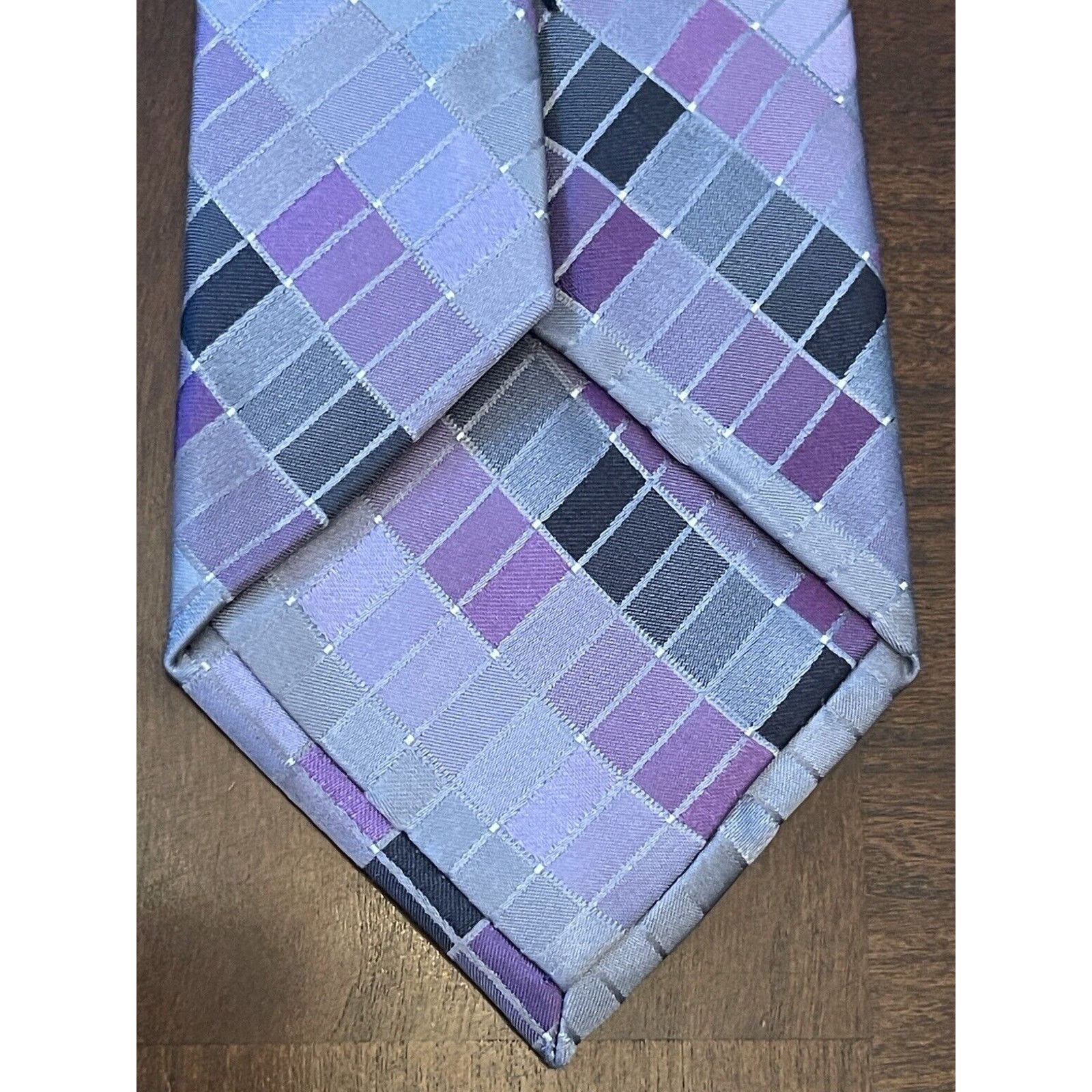 Calvin Klein Ck Calvin Klein Purple Gray 100% SilK Tie Made in China Size ONE SIZE - 2 Thumbnail