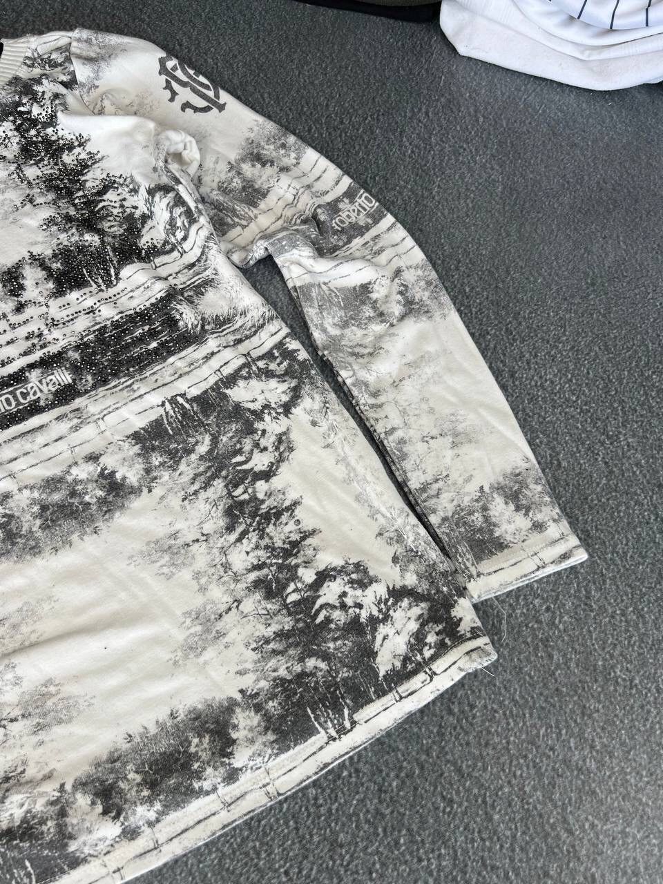 Roberto Cavalli Y2K Graphic Print 90s Long Sleeve Top