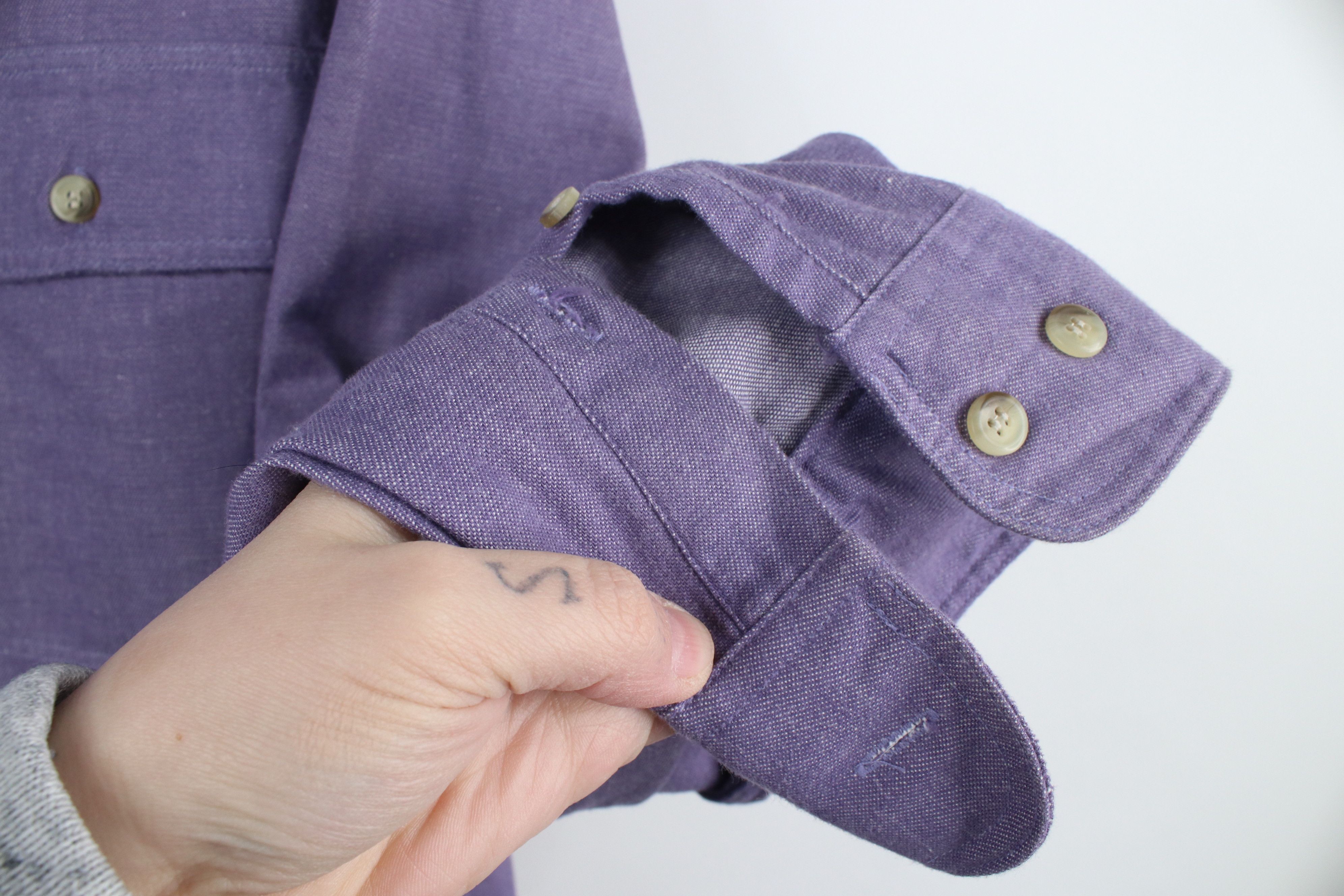 Vintage Vintage 90s Streetwear Big Pocket Chambray Button Down Shirt Size US M / EU 48-50 / 2 - 6 Thumbnail