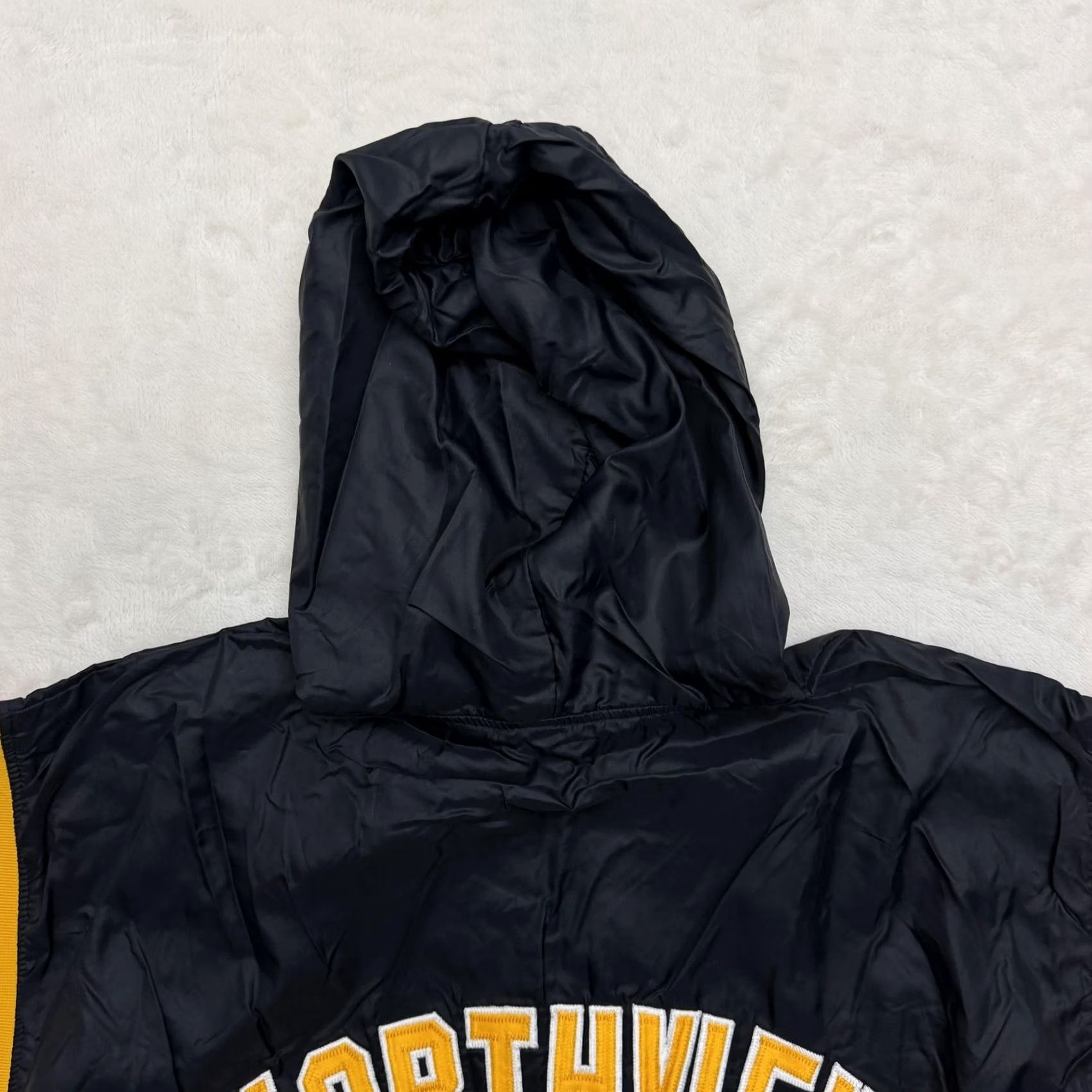 Russell Athletic VINTAGE Russell Northview Jacket Mens Large Hooded Windbreaker 1/2 Zip Black Striped Mid-Length Jacket Mens Size US L / EU 52-54 / 3 - 2 Thumbnail