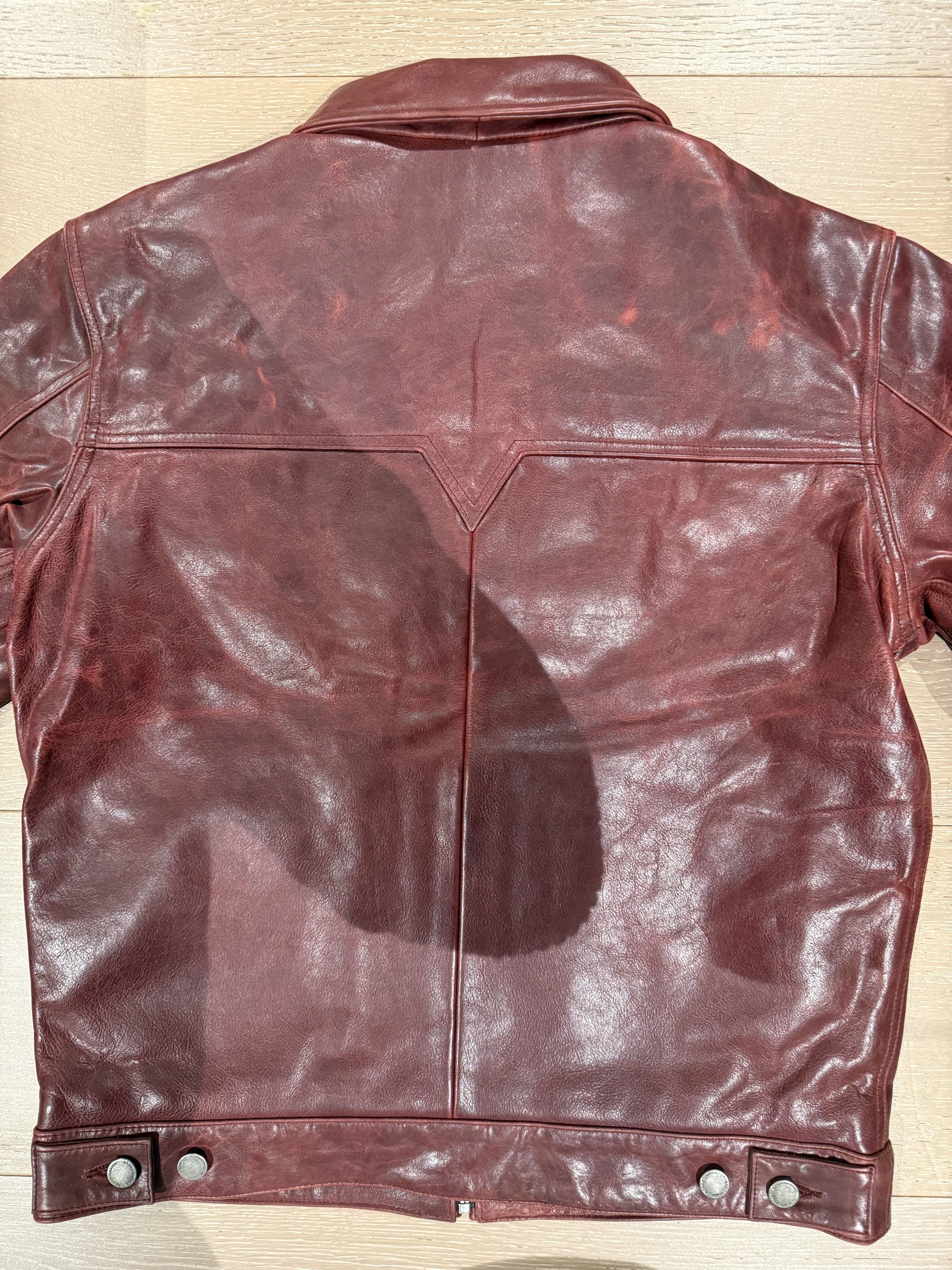 No Maintenance 💚 No Maintenance Double Rivet Leather Jacket Oxblood NEW Size US M / EU 48-50 / 2 - 14 Thumbnail