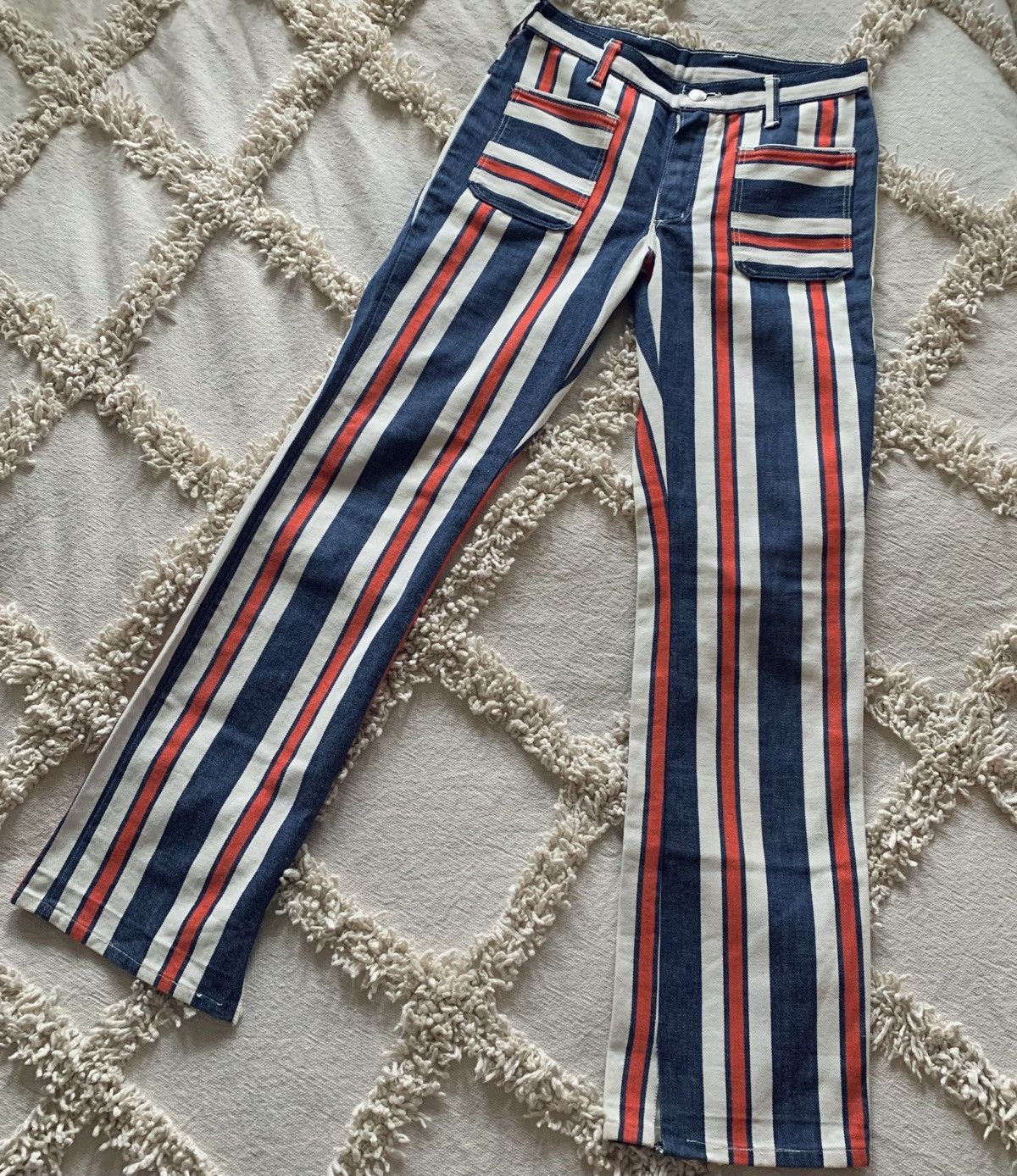 Wrangler Vintage 70s Wrangler red white blue striped jeans denim Size US 26 / EU 42 - 2 Thumbnail