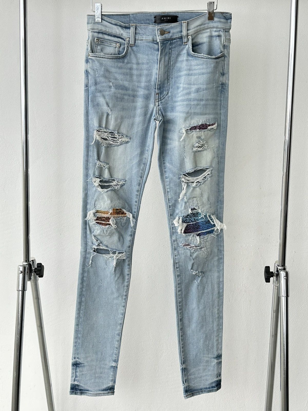 image of Amiri Ripped Jeans. Size 31 in Blur, Men's