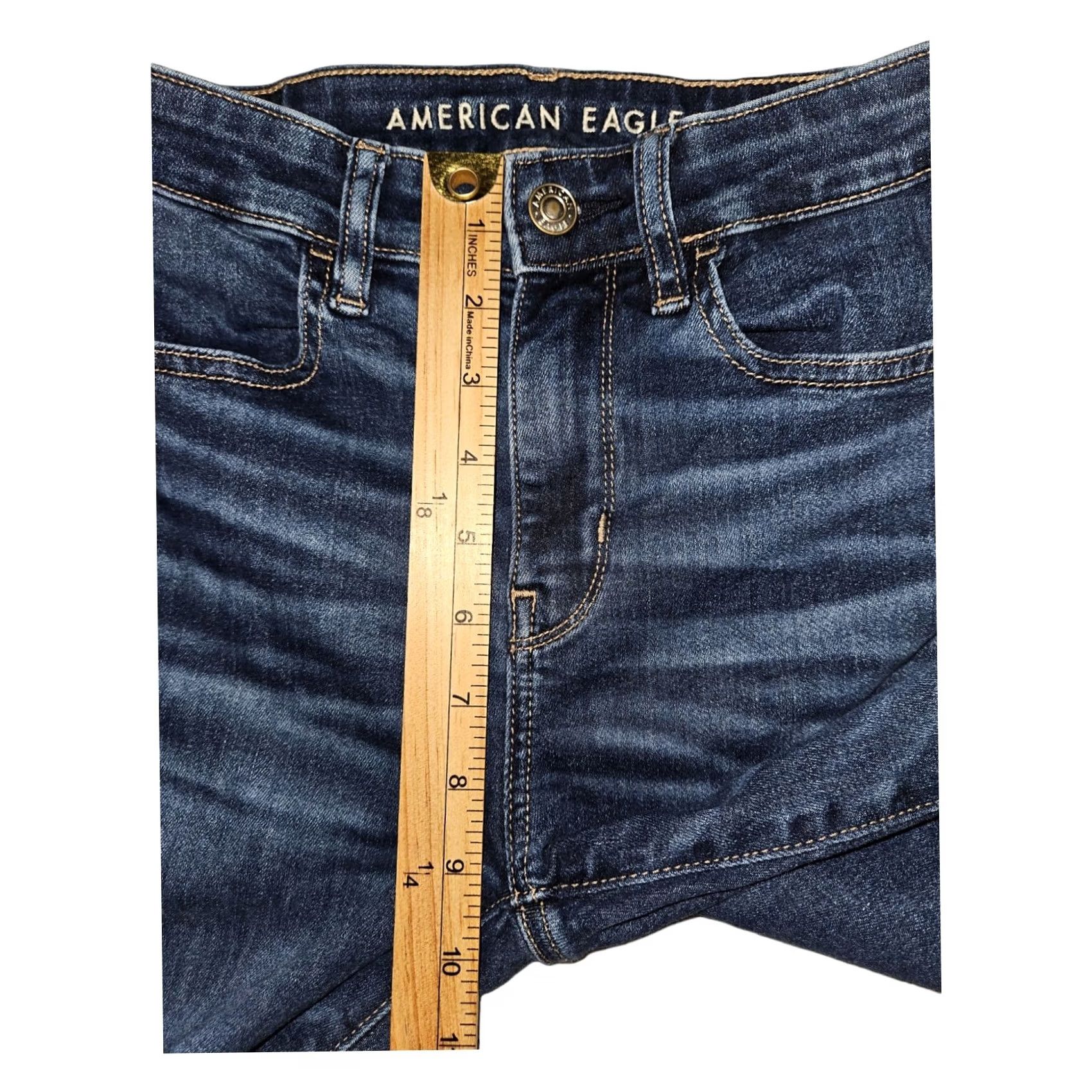 American Eagle Outfitters American Eagle High Rise Denim Juniors Blue Jeggings 2 Size 2 - Next Level Stretch Size 26" / US 2 / IT 38 - 6 Thumbnail