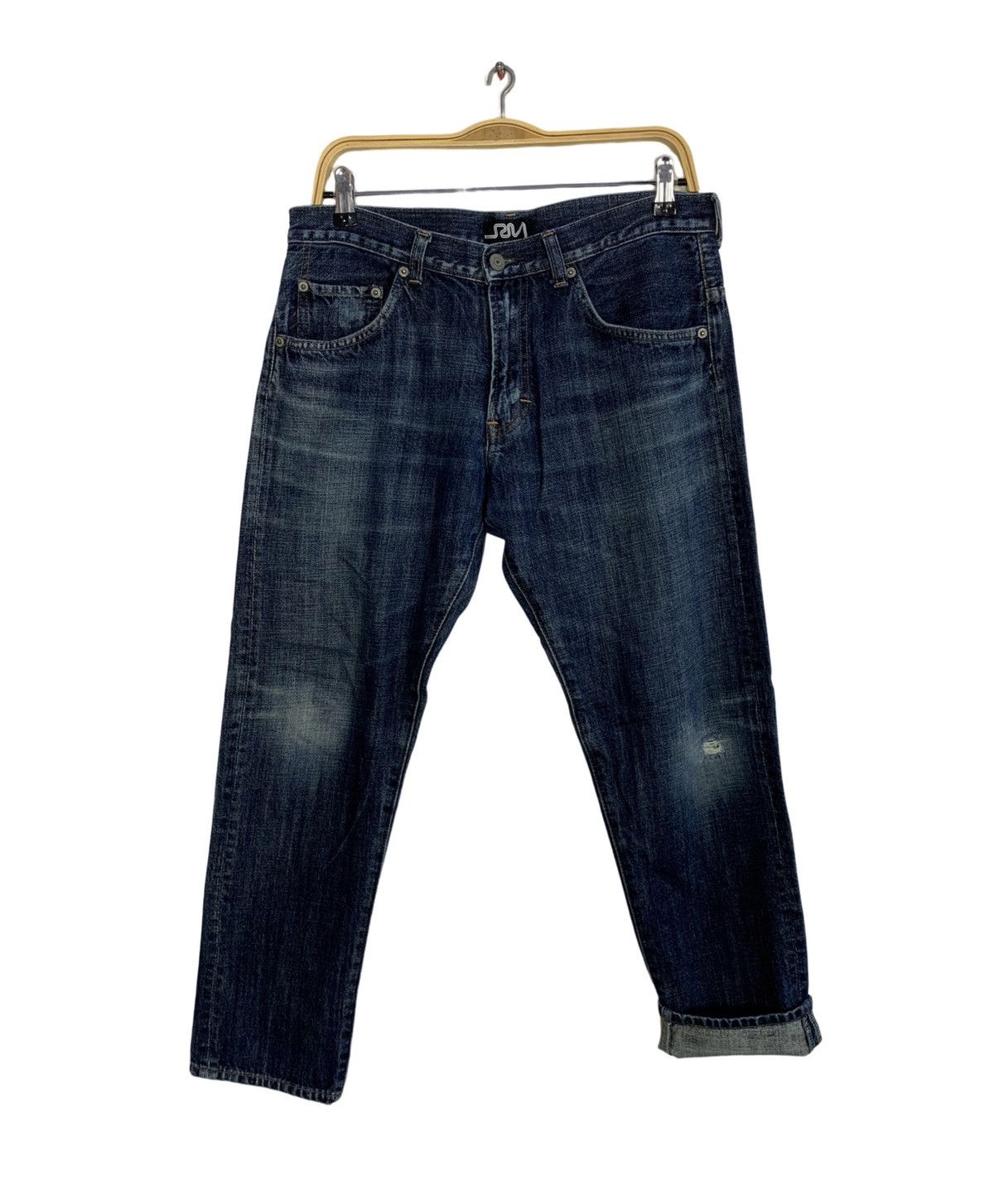 Japanese Brand Hype 90s RNA Inc Distressed Indigo Denim Size US 32 / EU 48 - 2 Thumbnail