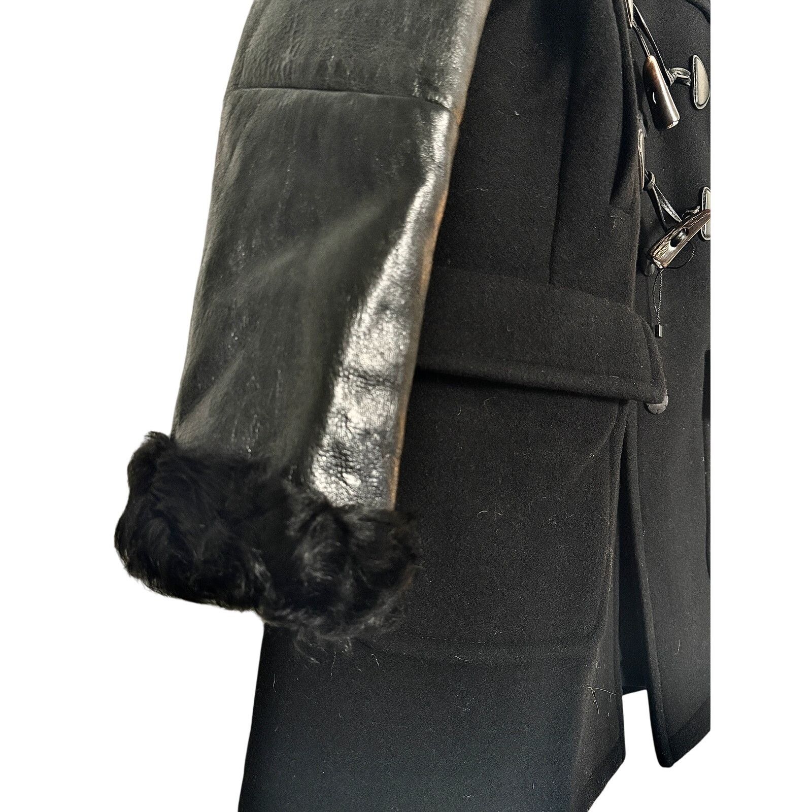Miu Miu Miu Miu NWT Wool Leather-Trimmed Shearling Duffle Coat Size S / US 4 / IT 40 - 7 Thumbnail