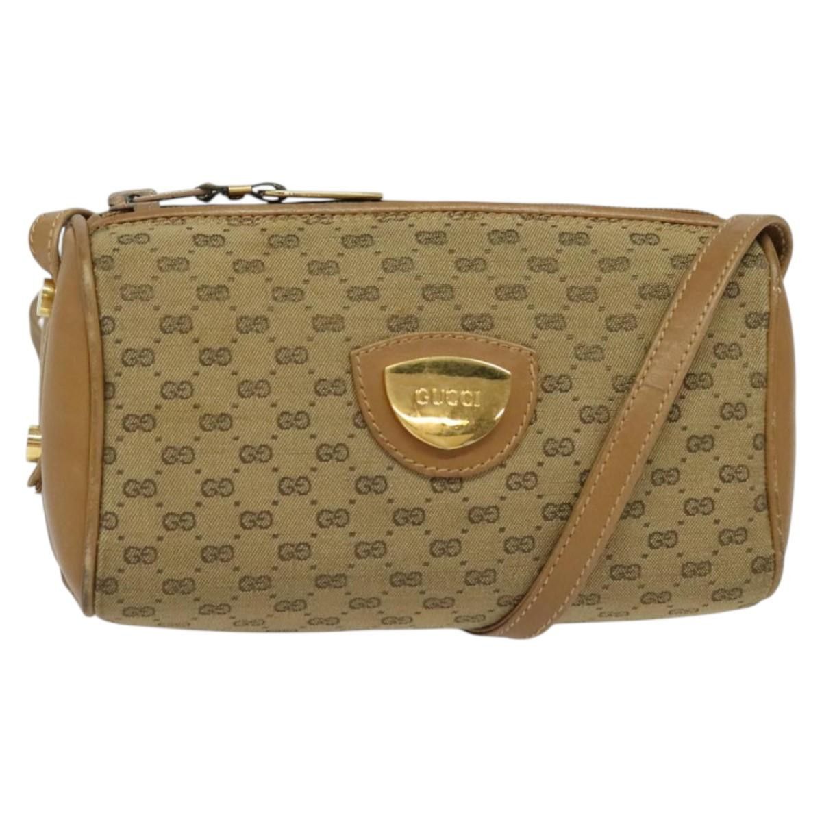 Gucci GUCCI Micro GG Canvas Shoulder Bag Vintage Beige Gold Size ONE SIZE - 1 Thumbnail