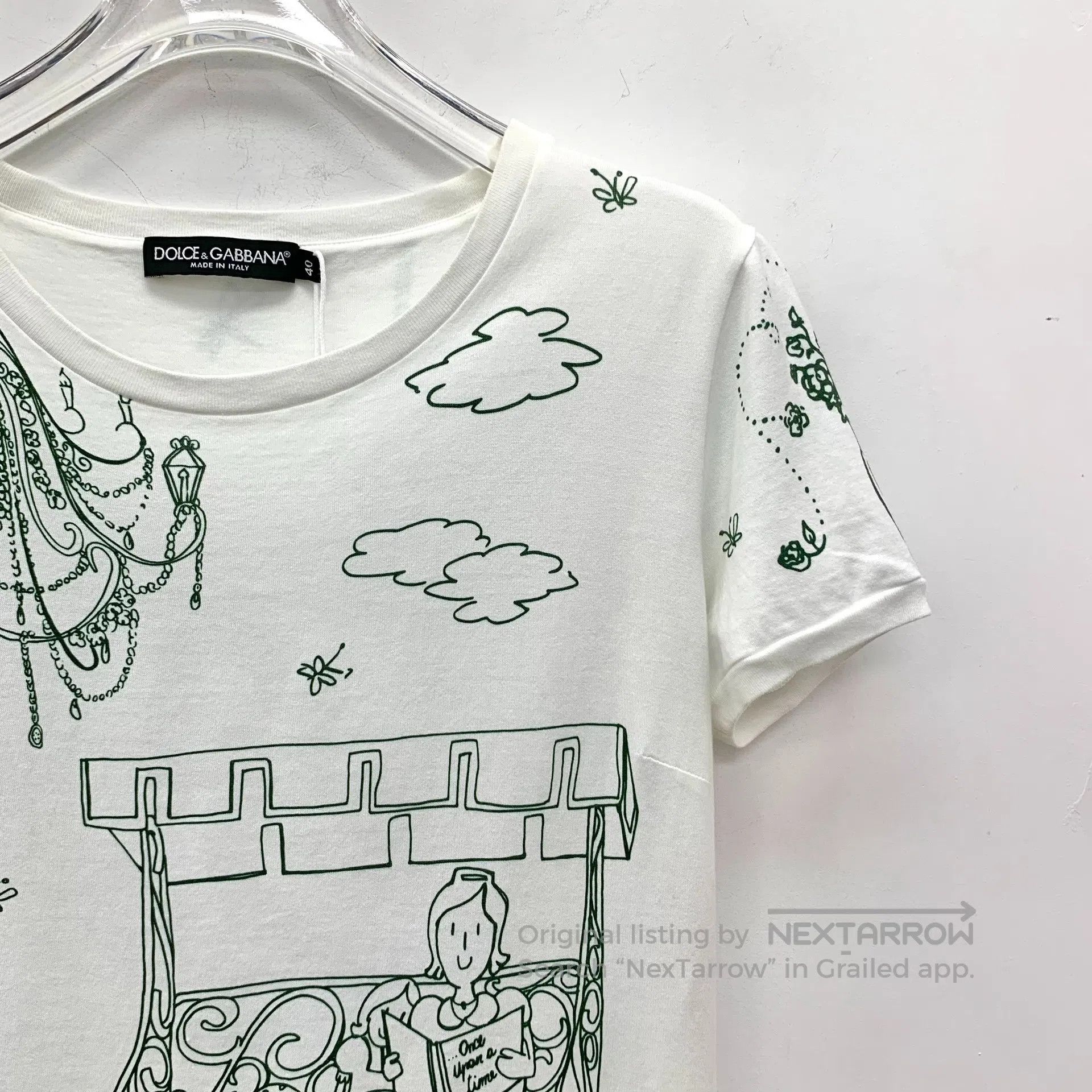 Dolce & Gabbana Dolce Gabbana White cartoon doodle print cotton round neck Size S / US 4 / IT 40 - 3 Thumbnail