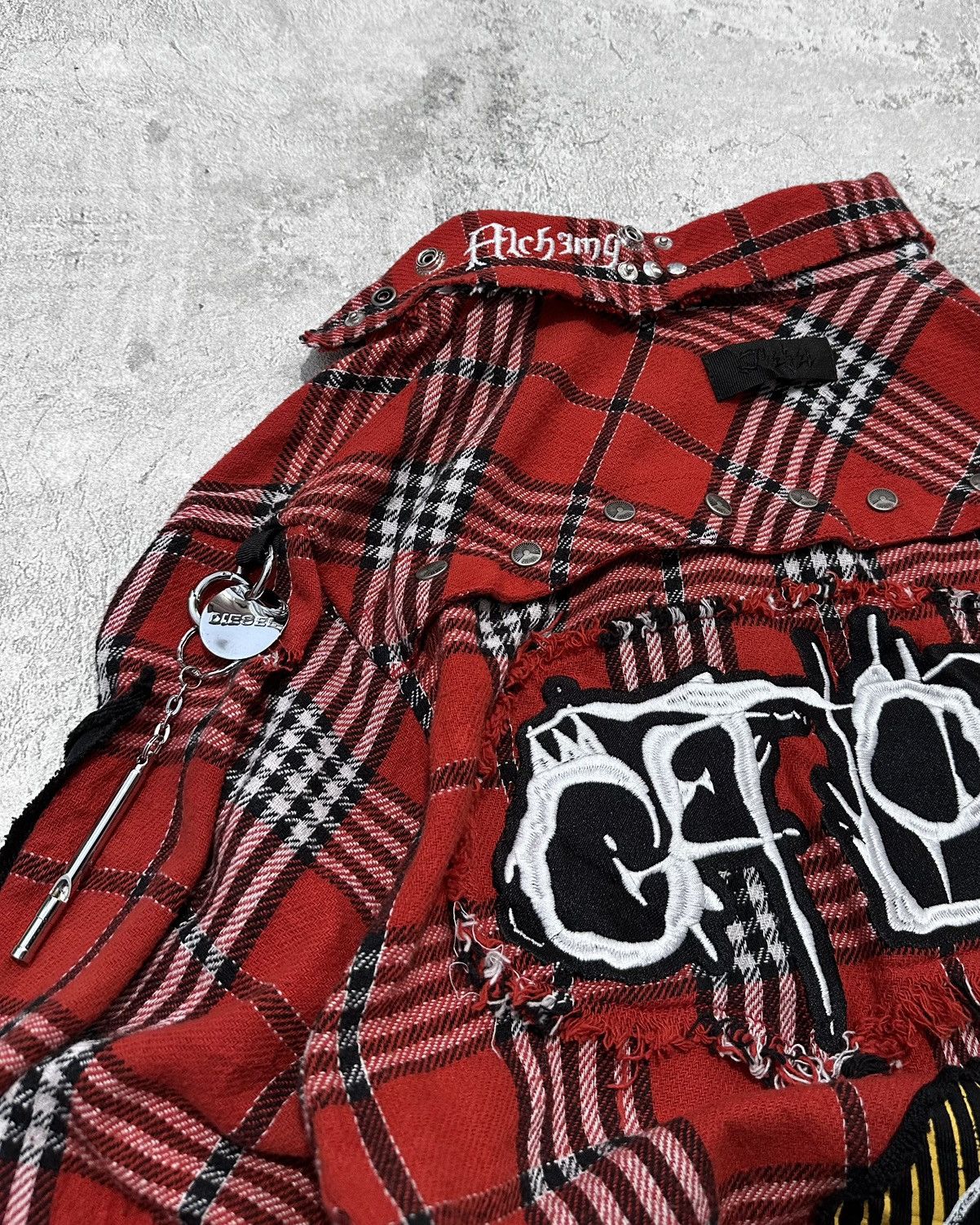 Diesel × Diesel Black Gold Diesel Distressed Plaid Flannel Shirt Size US S / EU 44-46 / 1 - 10 Thumbnail