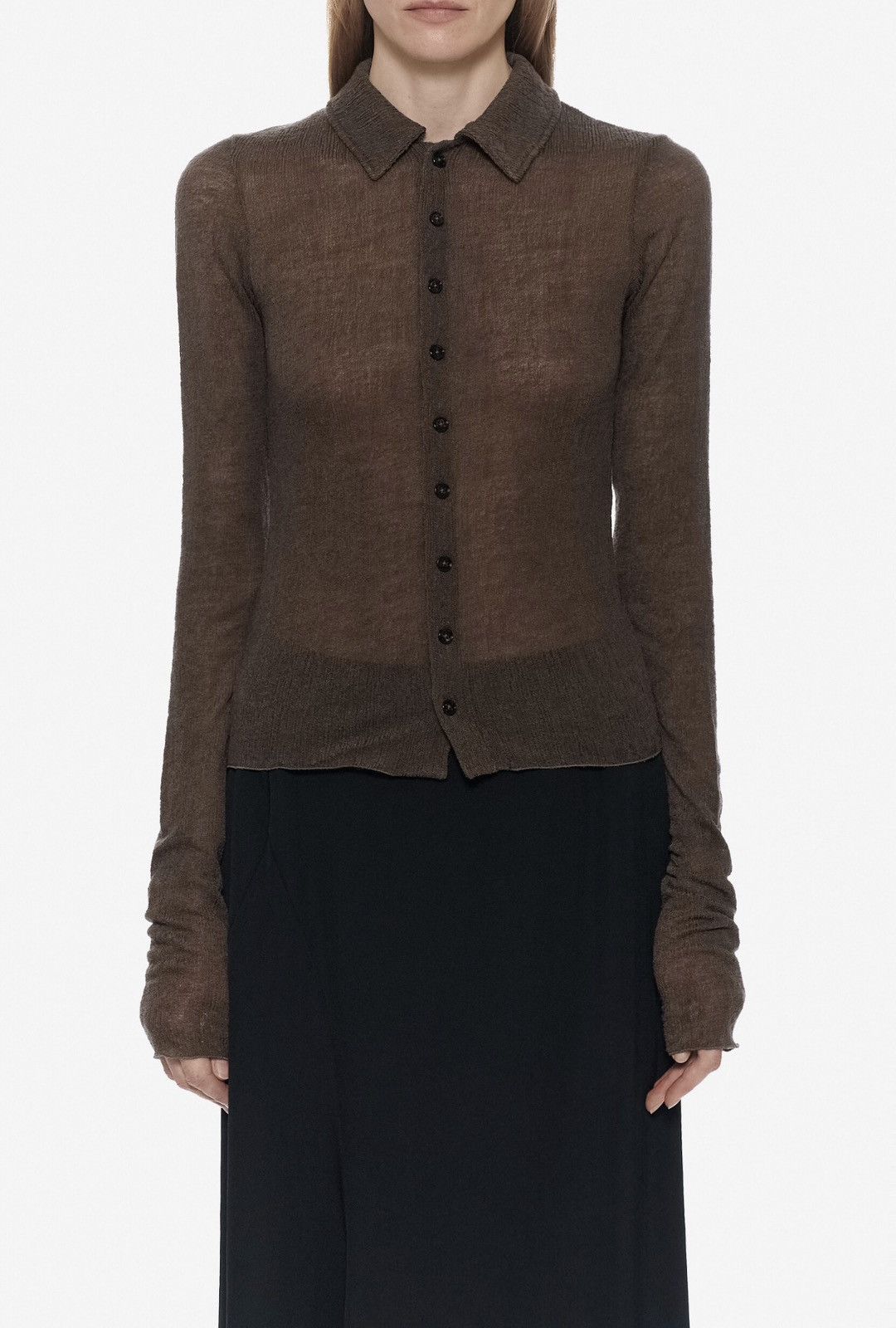 Ann Demeulemeester Last Ann Demeulemeester Wool Blend Brown Cardigan Size S / US 4 / IT 40 - 1 Thumbnail