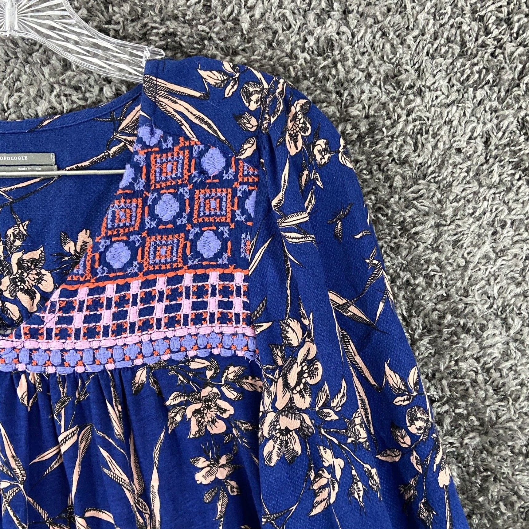 Anthropologie Anthropologie Bohemian Floral Peasant Blouse Women's M Multicolored Long Sleeve Size M / US 6-8 / IT 42-44 - 5 Thumbnail
